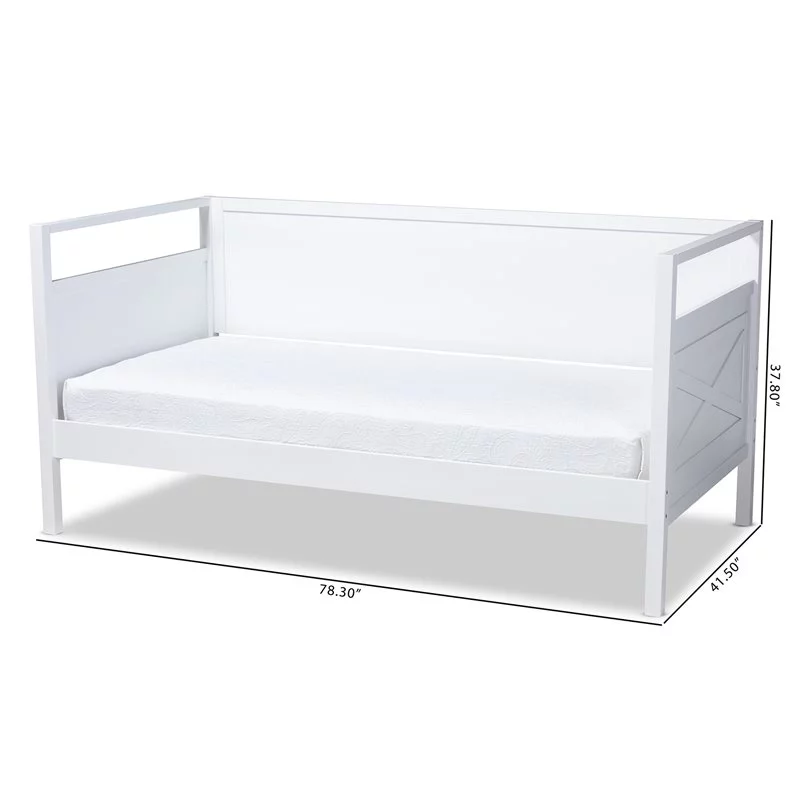 Allora Cottage Farmhouse White Wood Twin Size Daybed