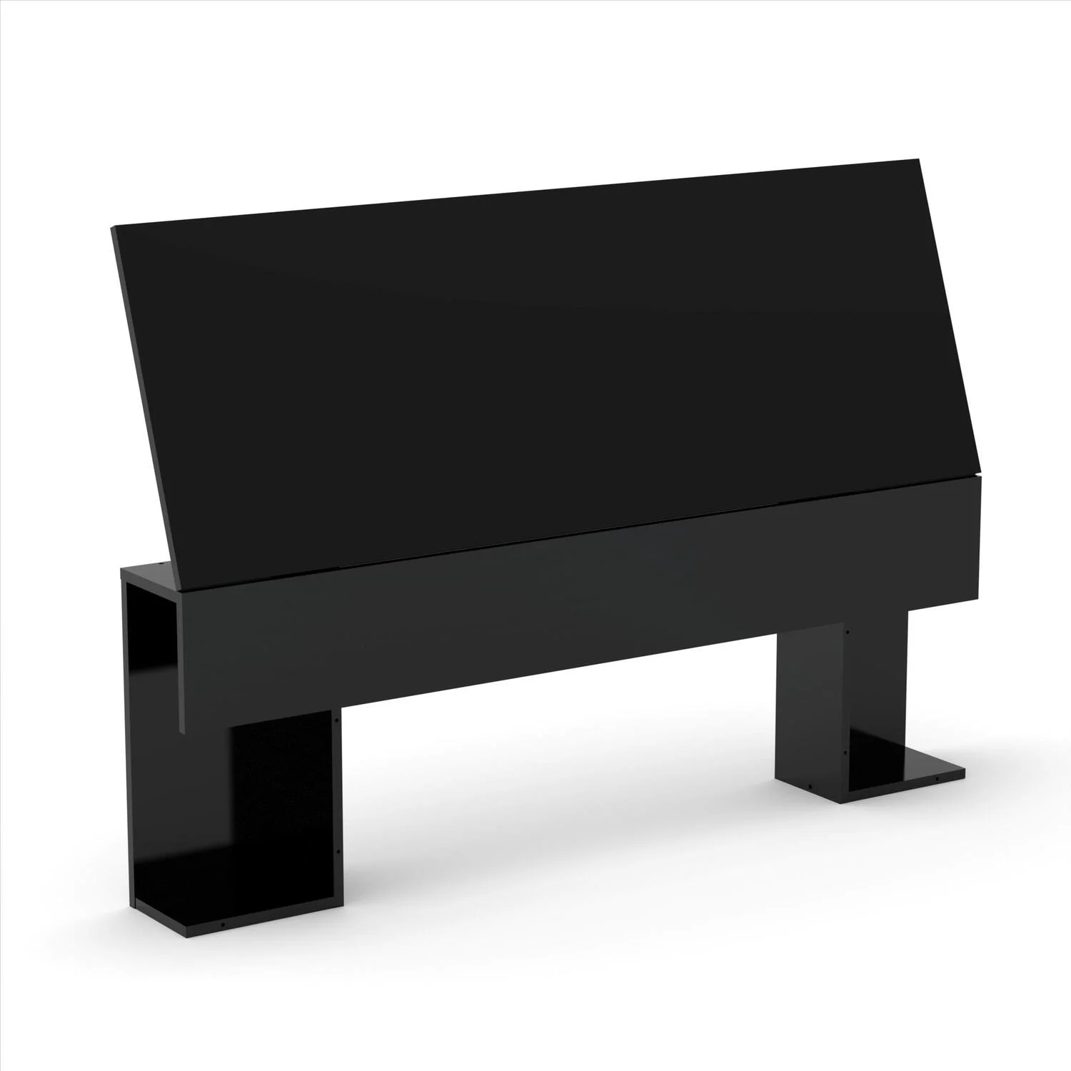 Nexera Corbo Storage Bed with Lateral Storage Headboard, Black