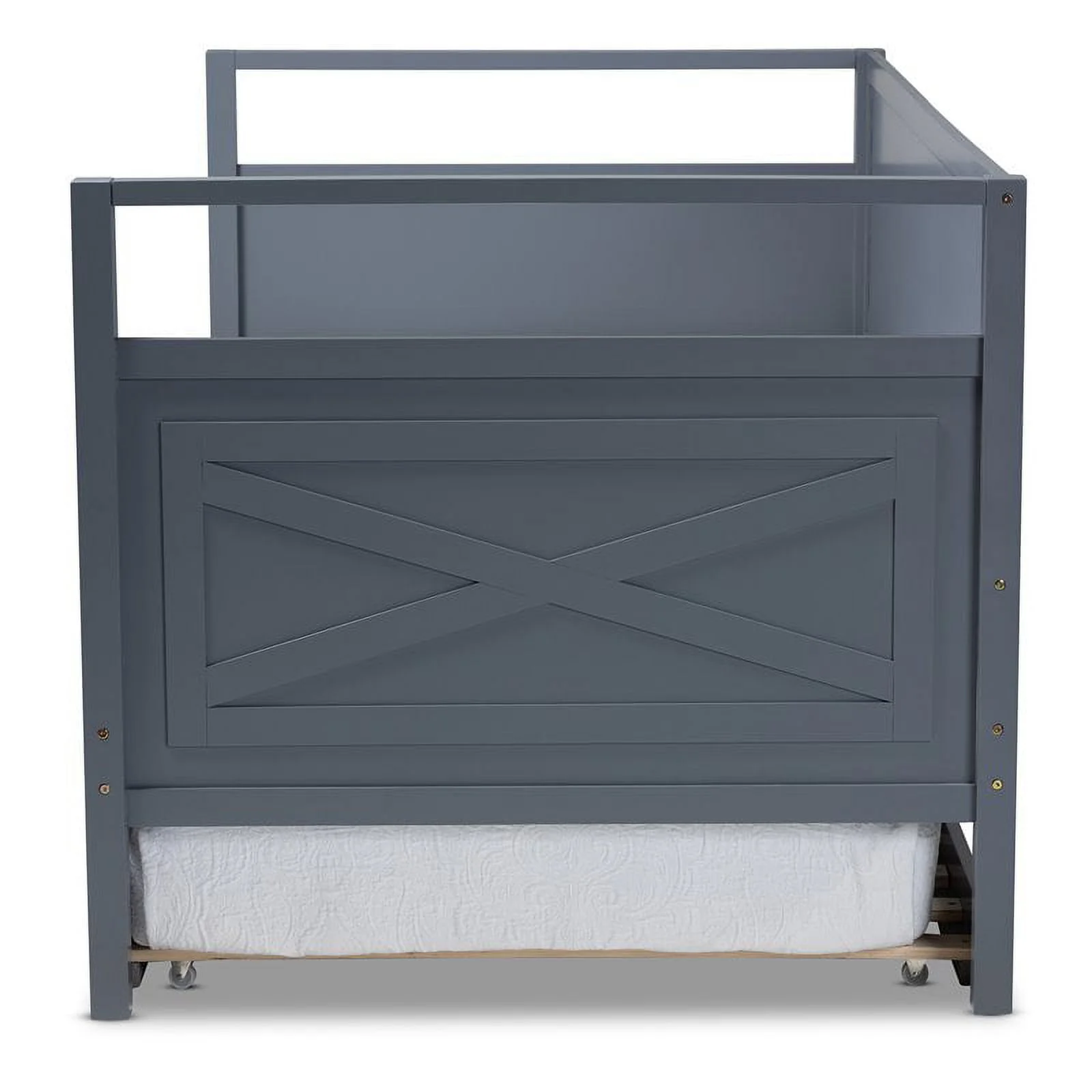 Bowery Hill Grey Wood Twin Size Daybed with Trundle