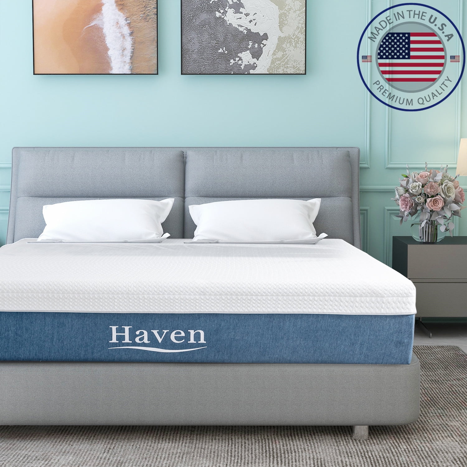 Queen Mattress Bed in a Box, Memory Foam Mattress Infused with Cooling Gel, 12 inches, Made in USA