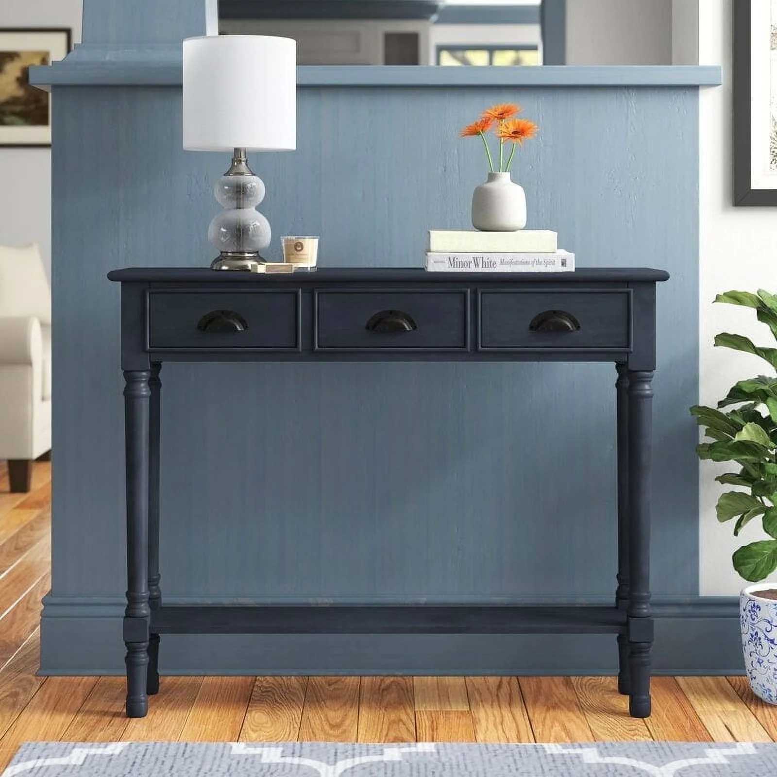 Urbanest Burlington Wood 3-drawer Console Table Roast Oyster Oriental, Farmhouse