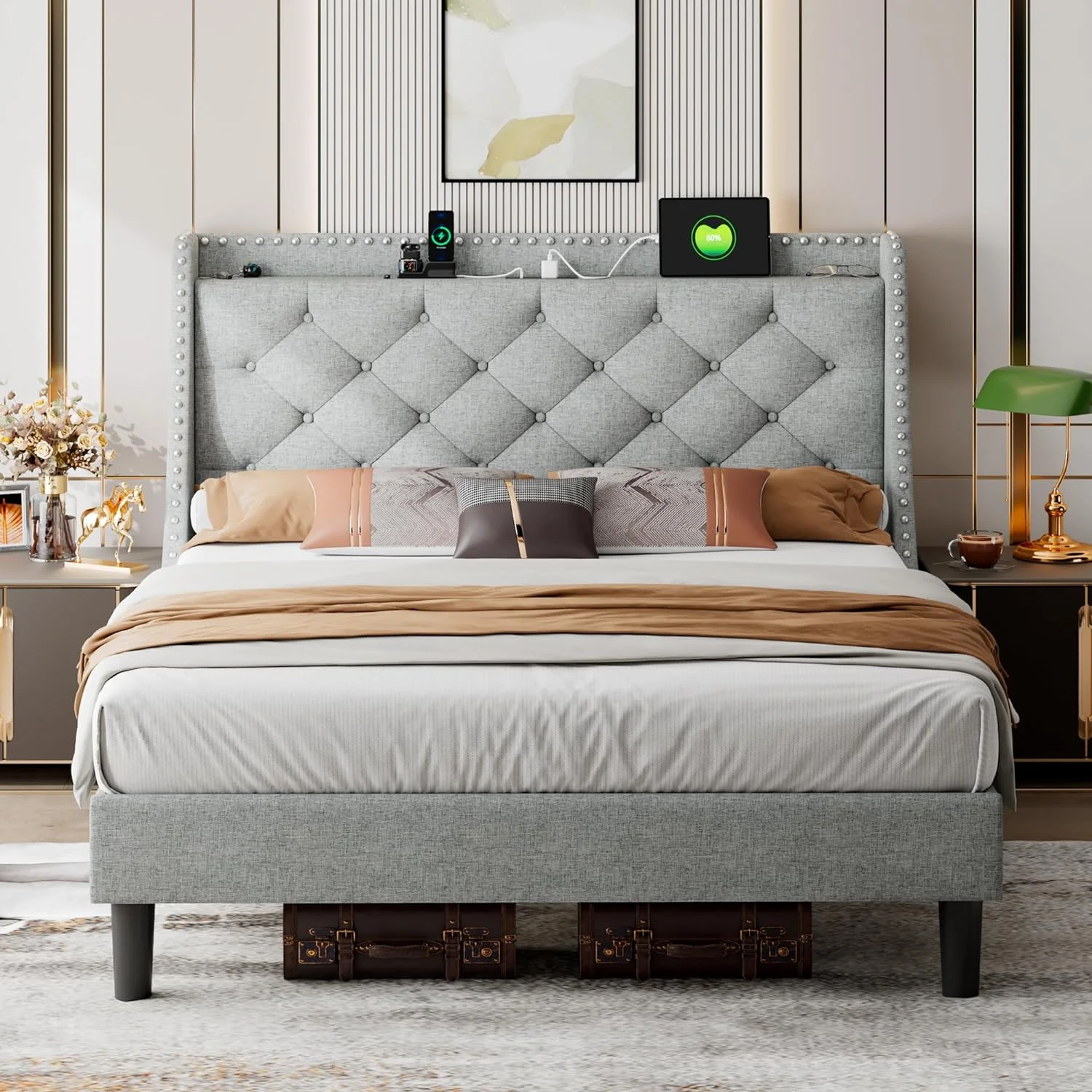Queen Bed Frame with 16