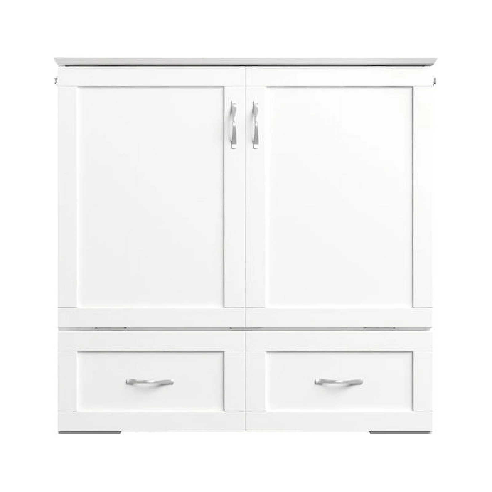 Bowery Hill Wood Twin Extra Long Murphy Bed Chest in White