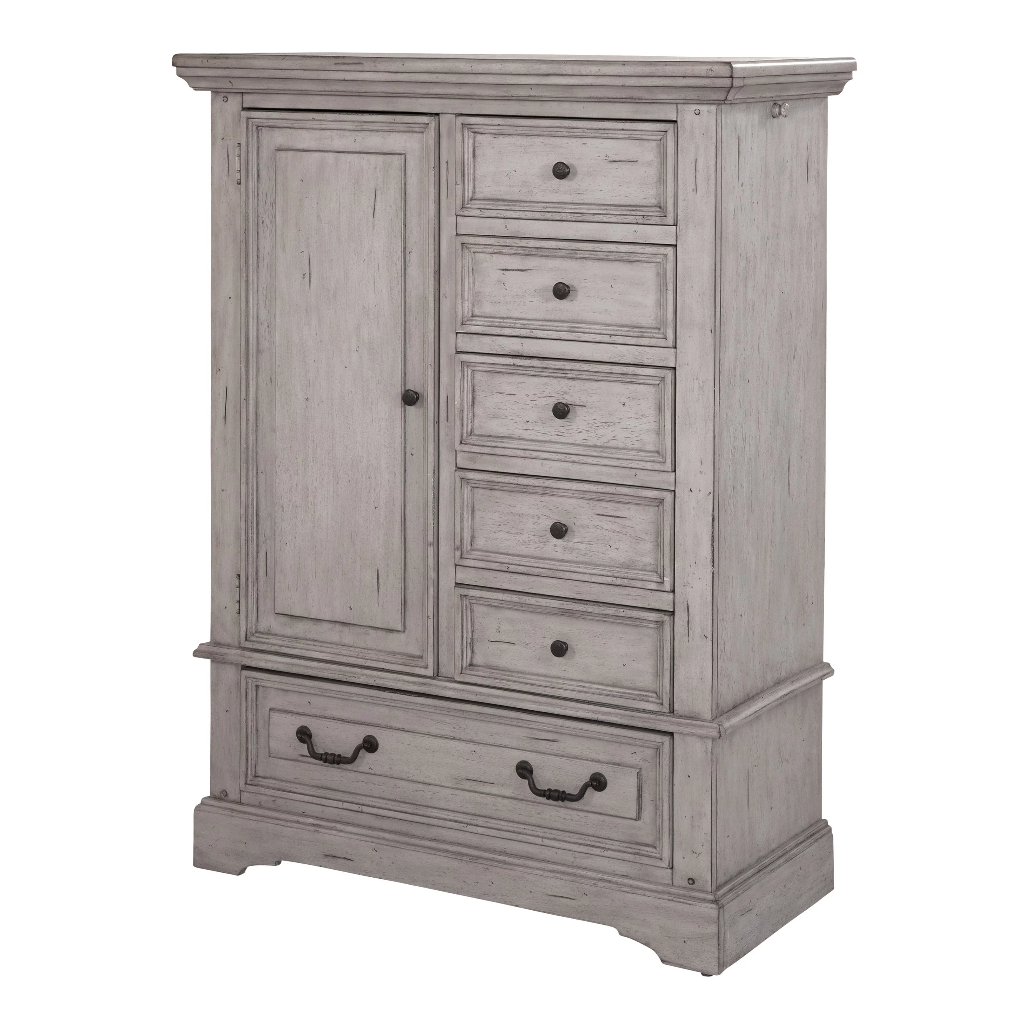 Greyson Living Lakewood Antique Finish Gentleman's Drawer Chest by Distressed Antique Grey Distressed