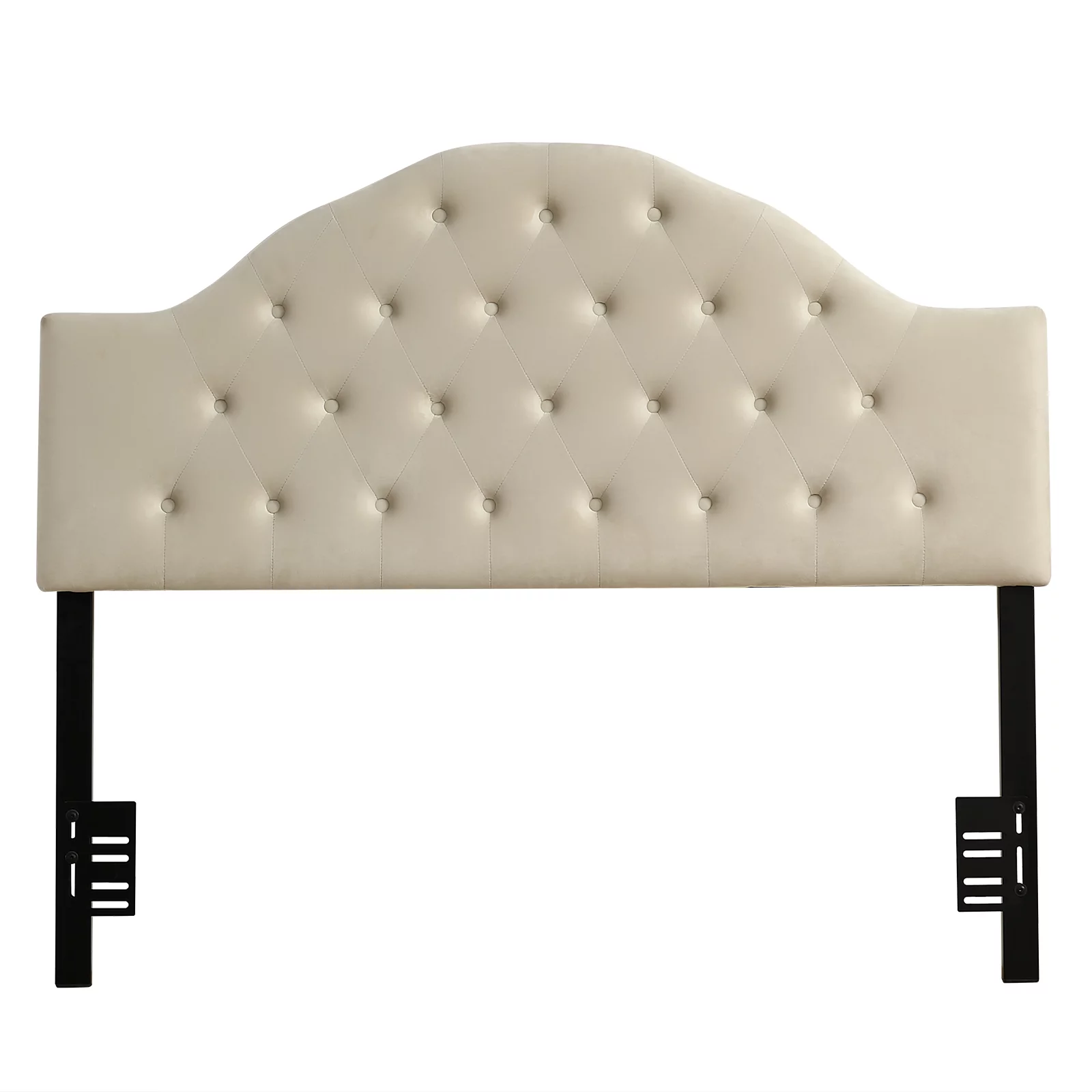 Kmowoo European Style Curved Buckle Decoration Iron Frame Soft Bag Headboard White