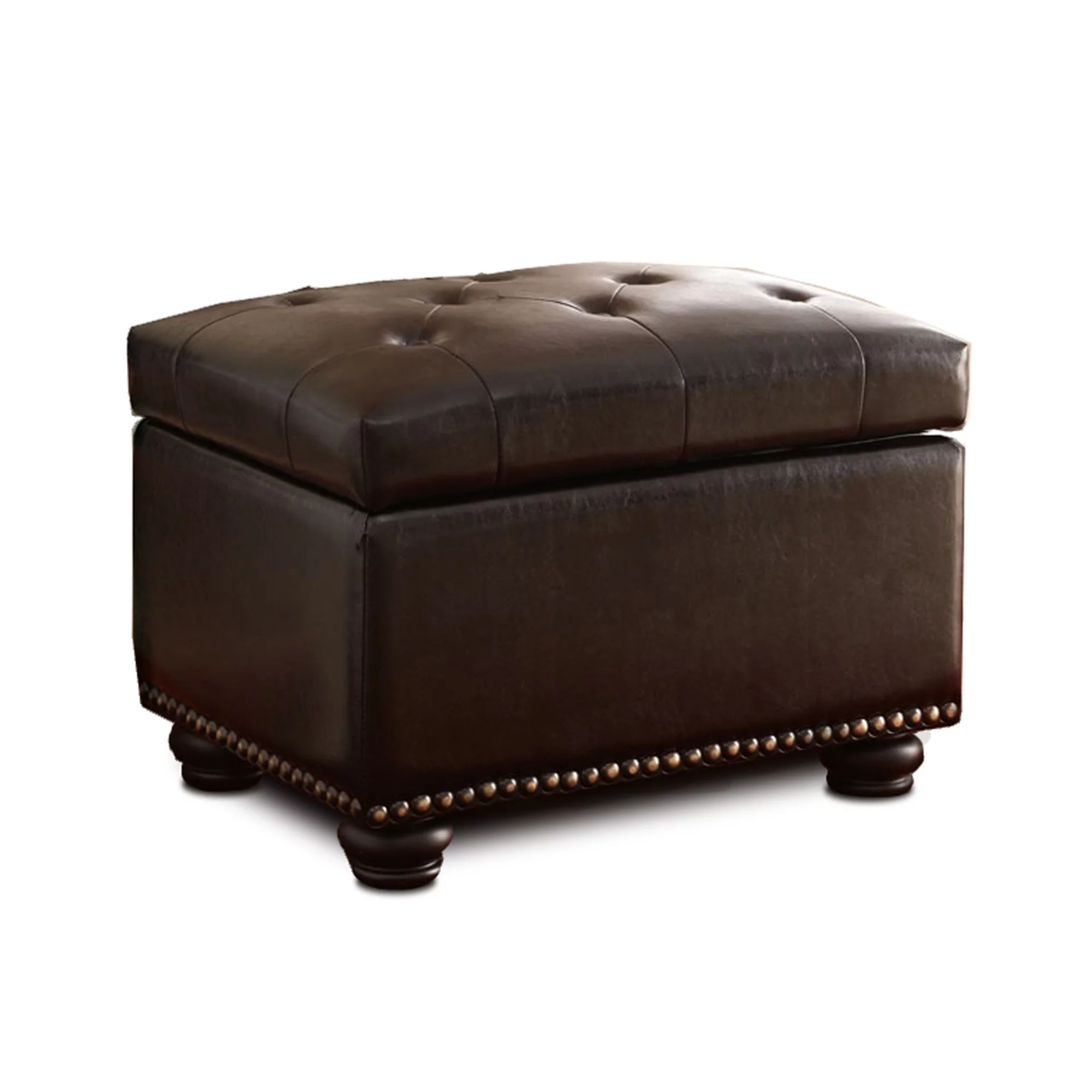 Convenience Concepts Designs4Comfort 5th Avenue Storage Ottoman, Espresso Faux Leather