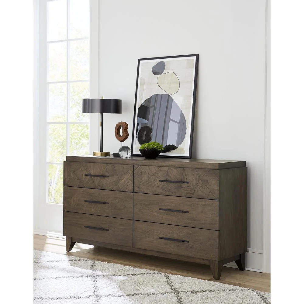 Modus Furniture Broderick Six-Drawer Dresser in Wild Oats Brown (2024)