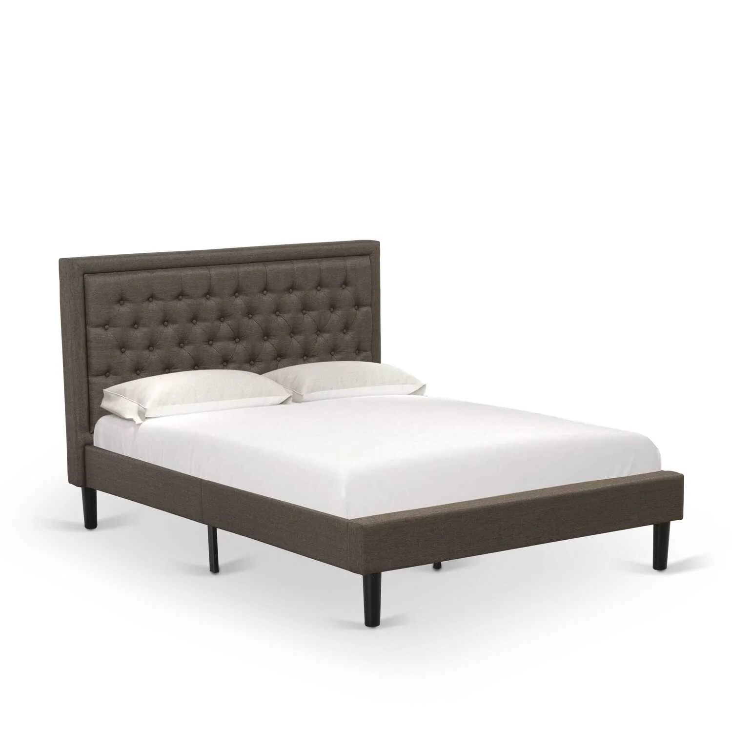 East West Furniture Kendall 3-Piece Wood Queen Bedroom Set in Brown/Jacobean