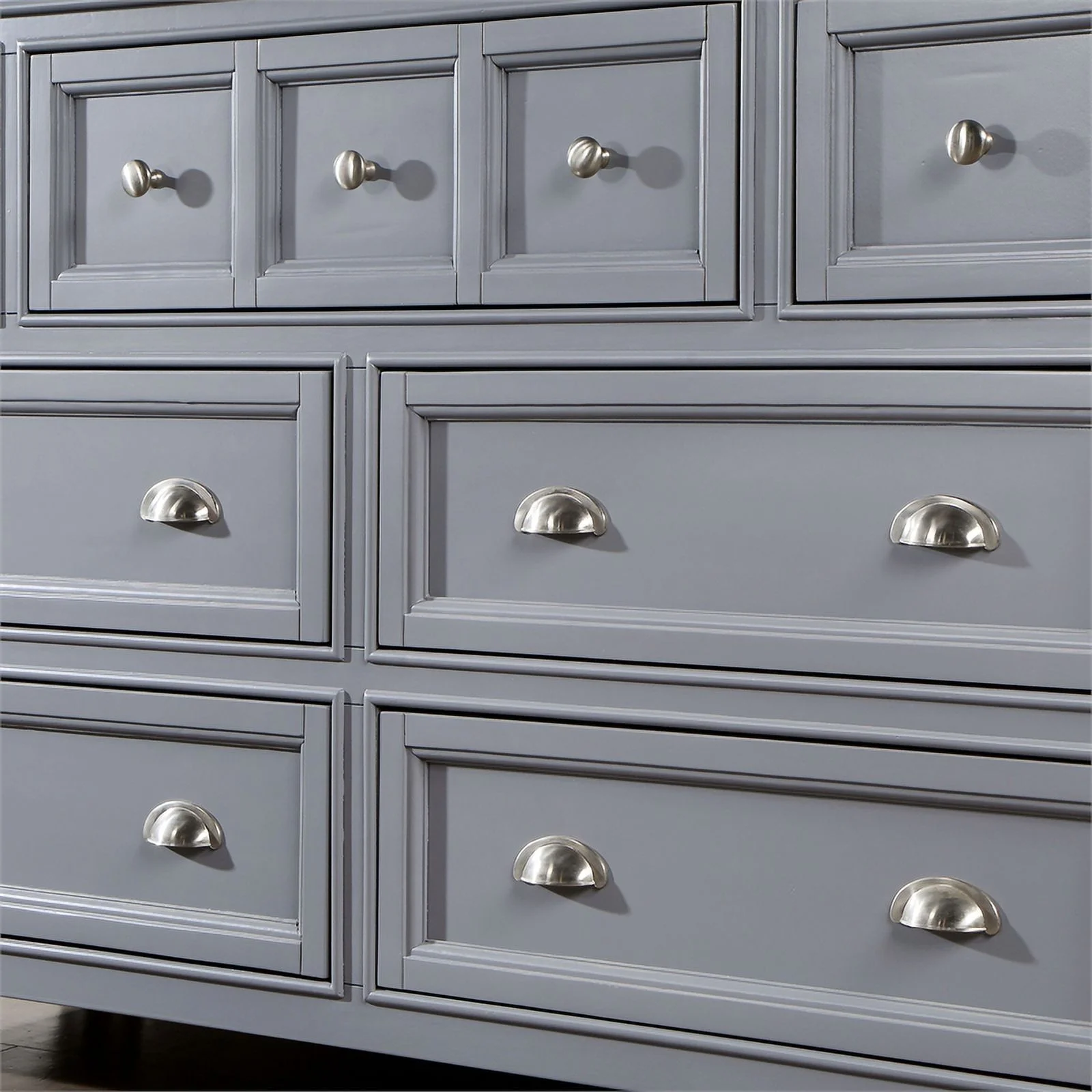 Furniture of America Ender Transitional Wood 7-Drawer Dresser in Gray