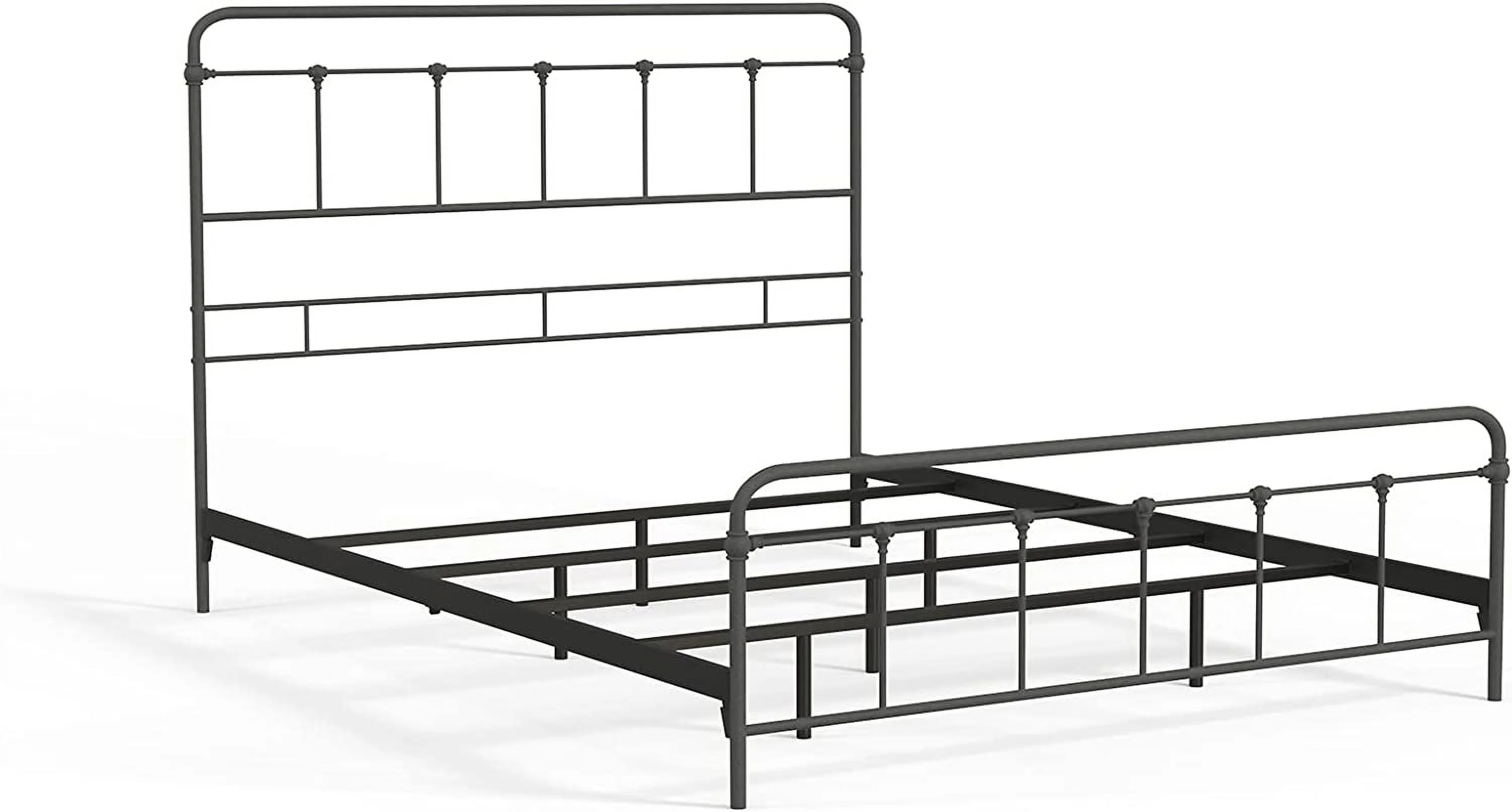 Metal SNAP Bed Frame - Carbon Steel with Black Finish Folding Bed Frame - Easy Assembly with Headboard and Footboard - Sturdy Steel Construction Bed Base - King Size