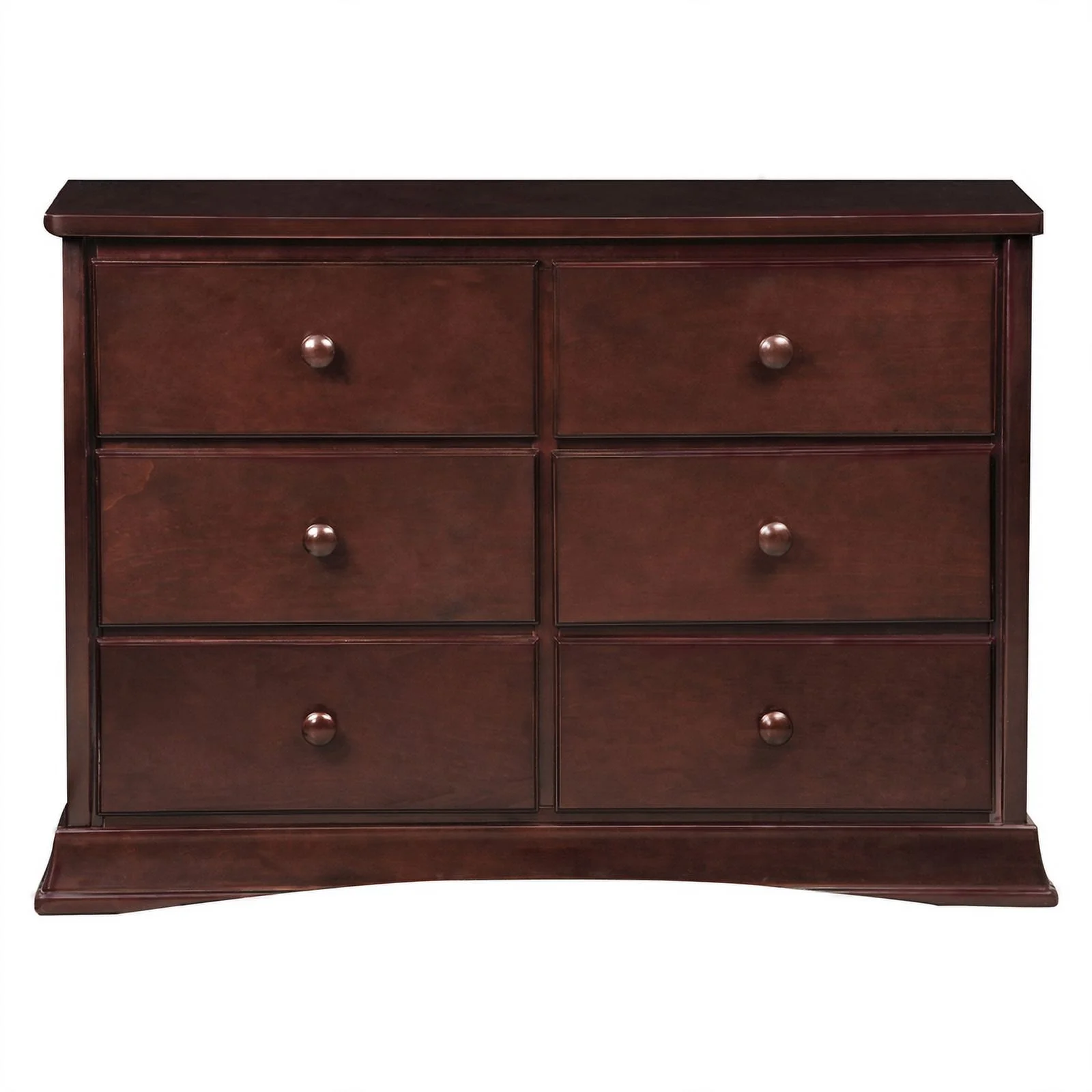 Pemberly Row 6-Drawer Wood and Metal Dresser in Cherry Espresso