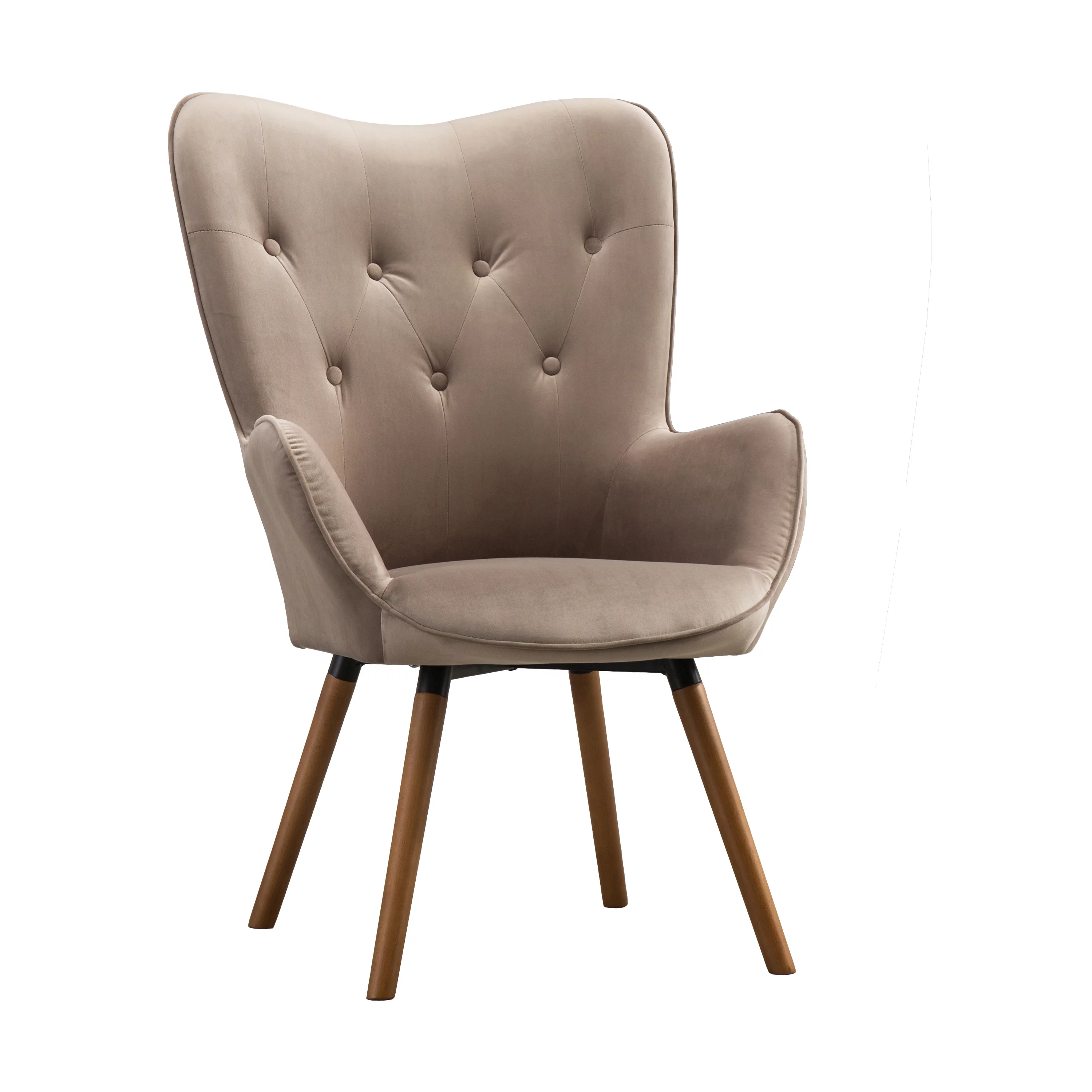 Roundhill Furniture Doarnin Wingback Tufted Chair, Taupe