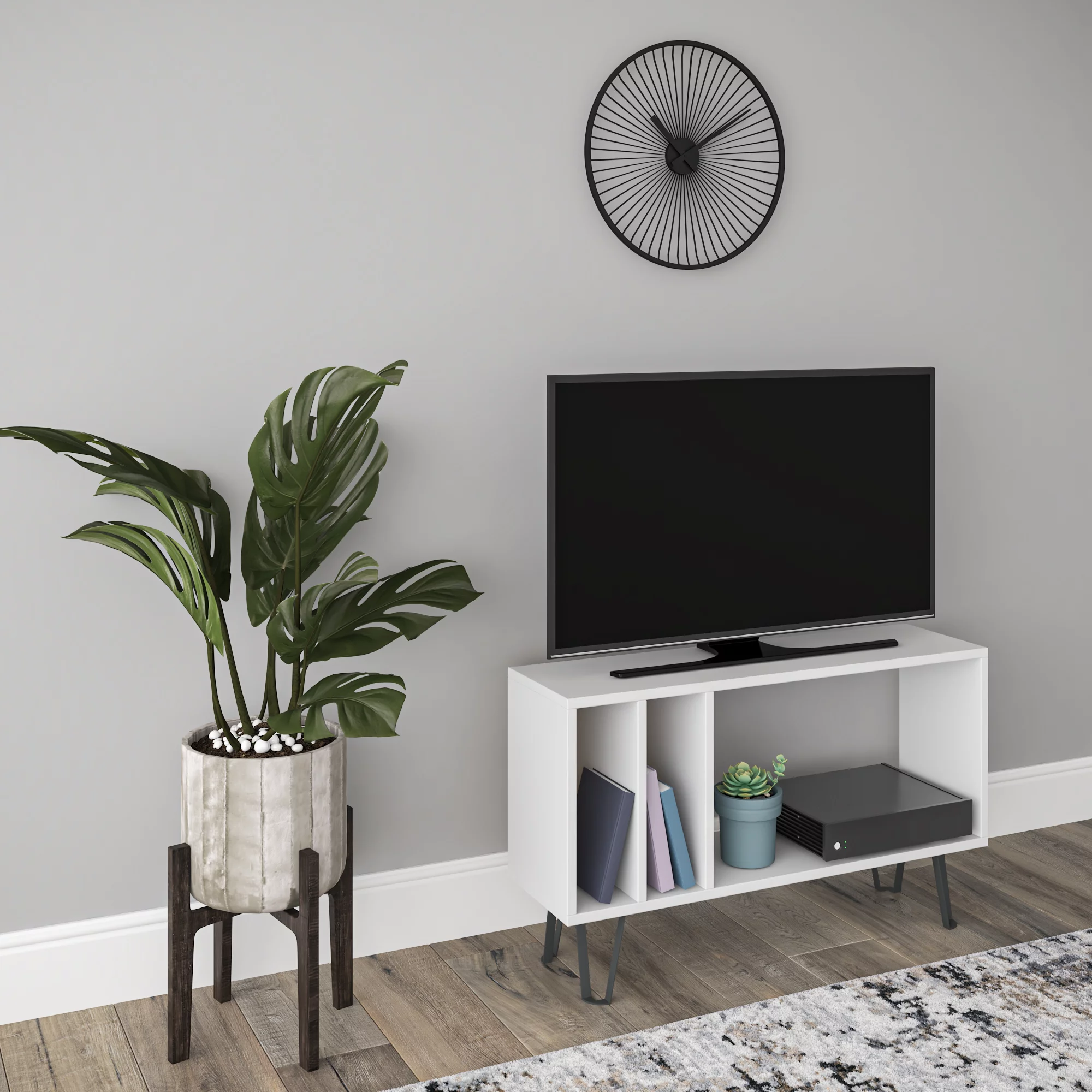 Ada Home Décor 1 Tier Open Shelf TV Stand for TVs up to 43