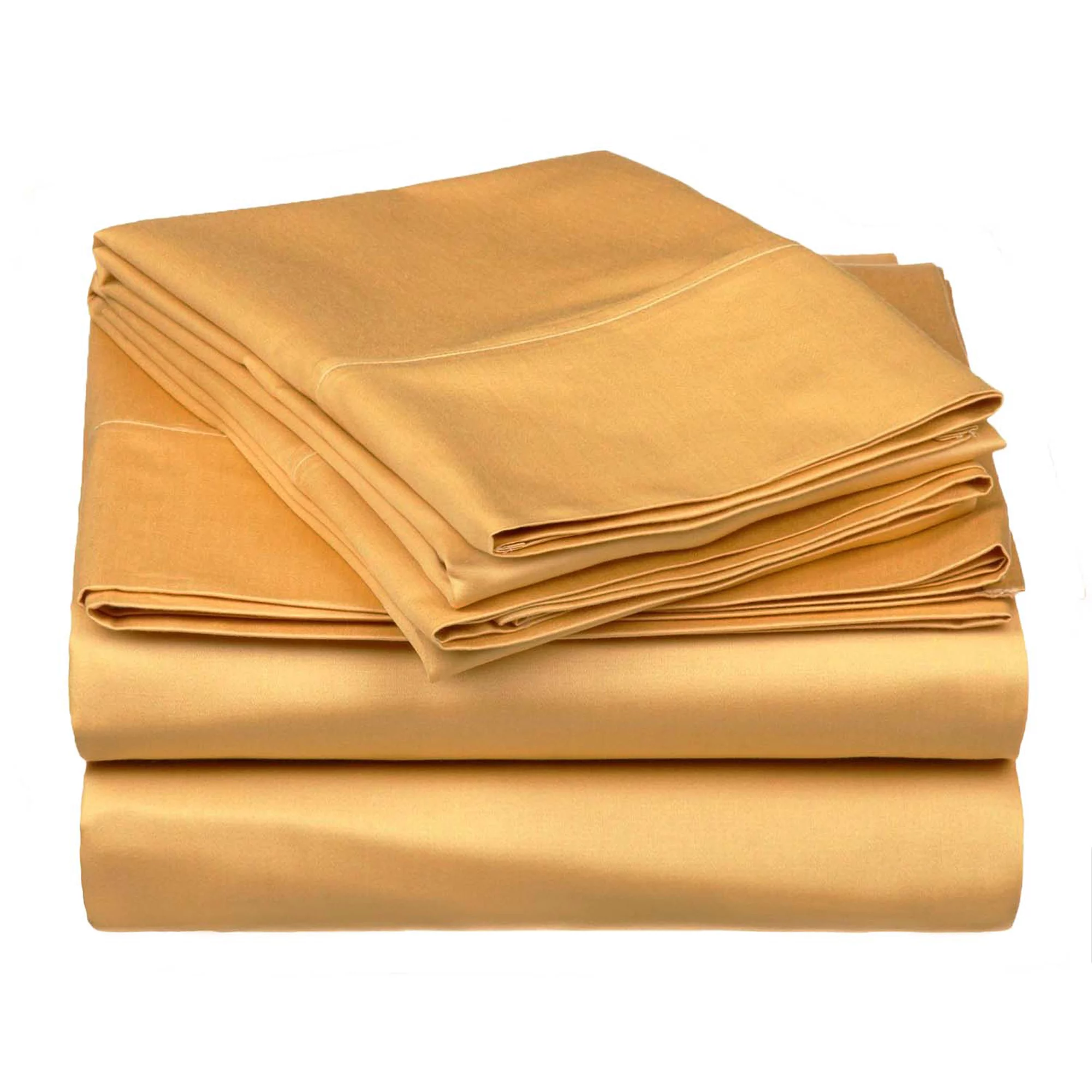 BNM Egyptian Cotton Sheet Set, Twin XL, Gold