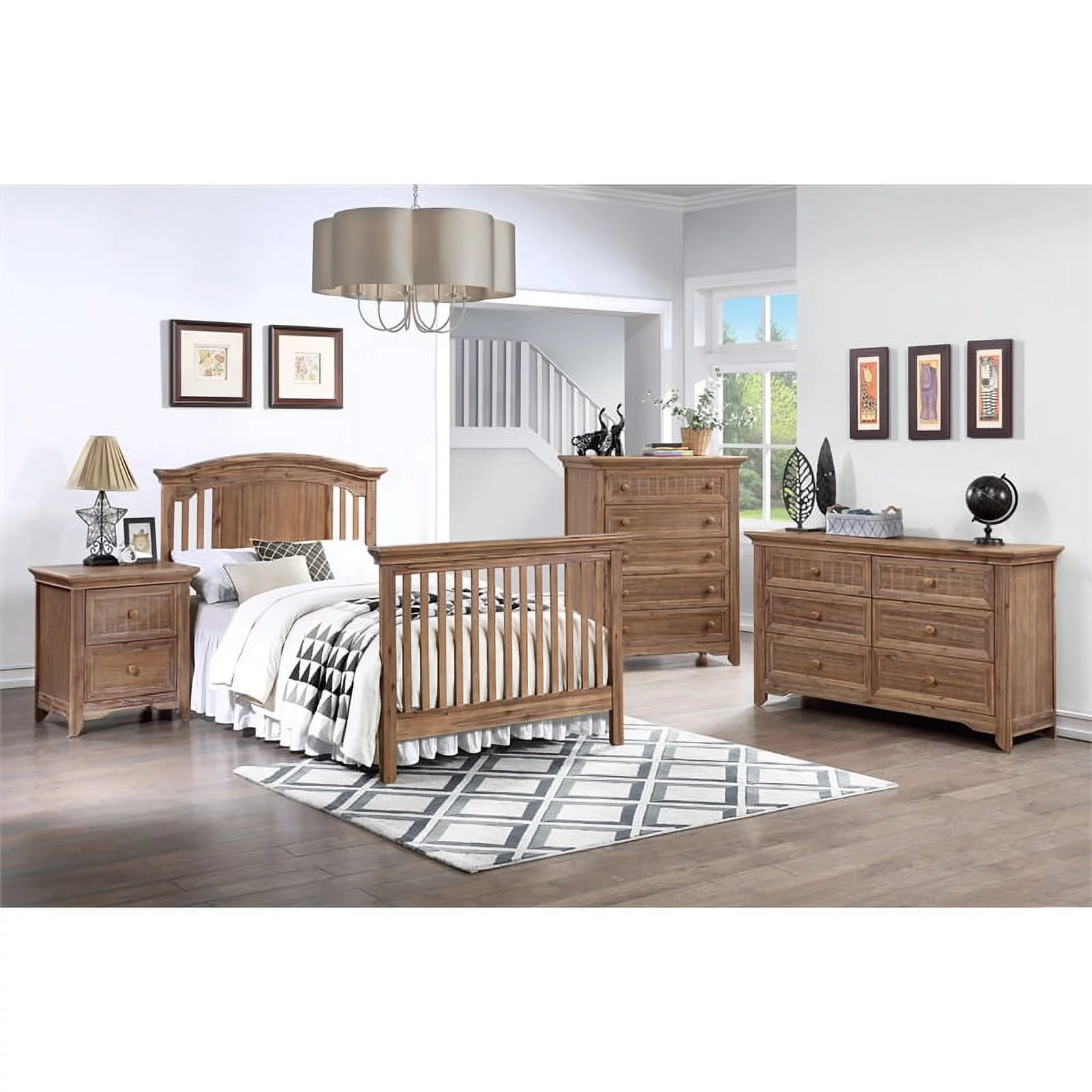 Pemberly Row 5-Drawer Traditional Wood Chest in Biscotti Finish