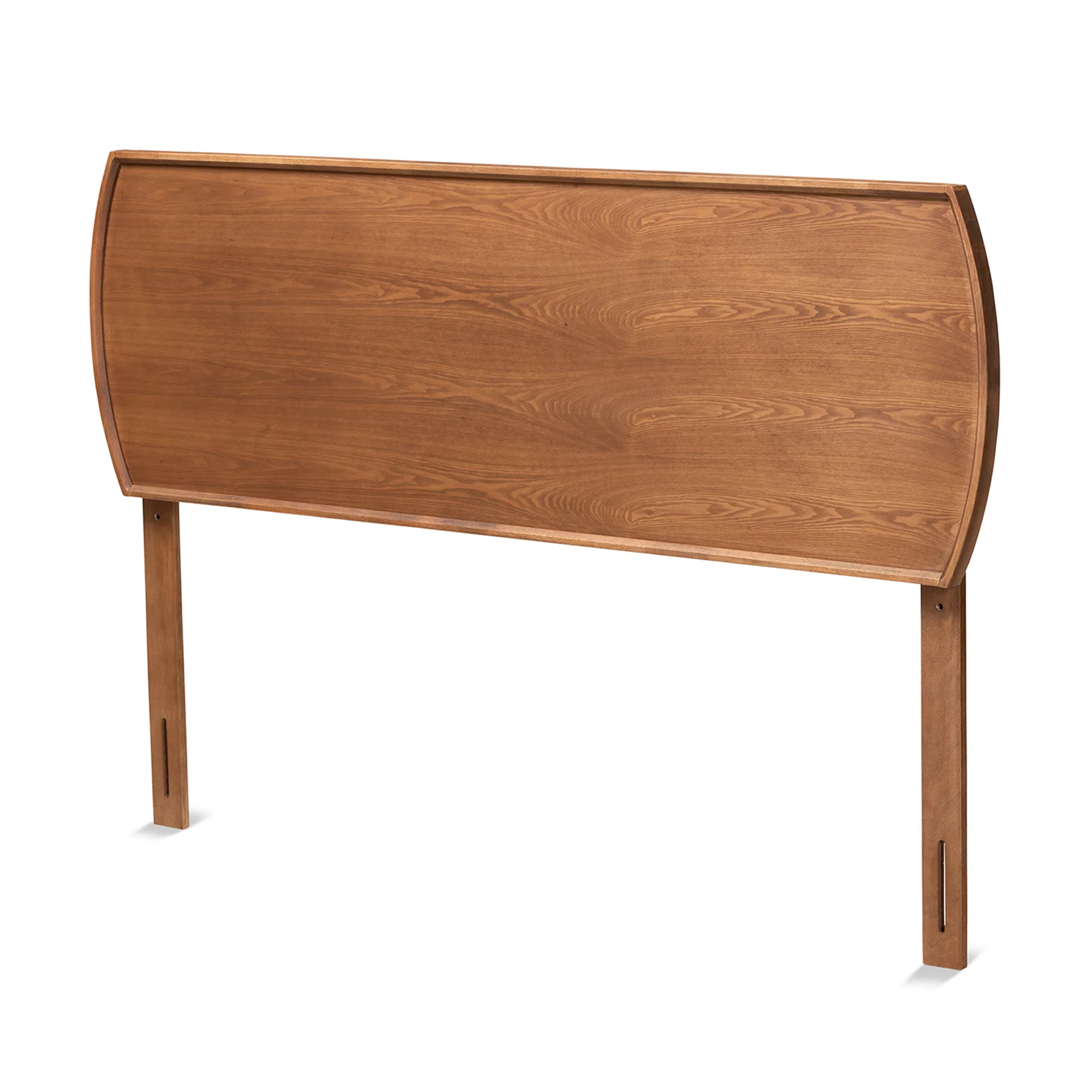 Baxton Studio Laurien Mid-Century Panel Back Support Engineered Wood Headboard, King, Ash Walnut