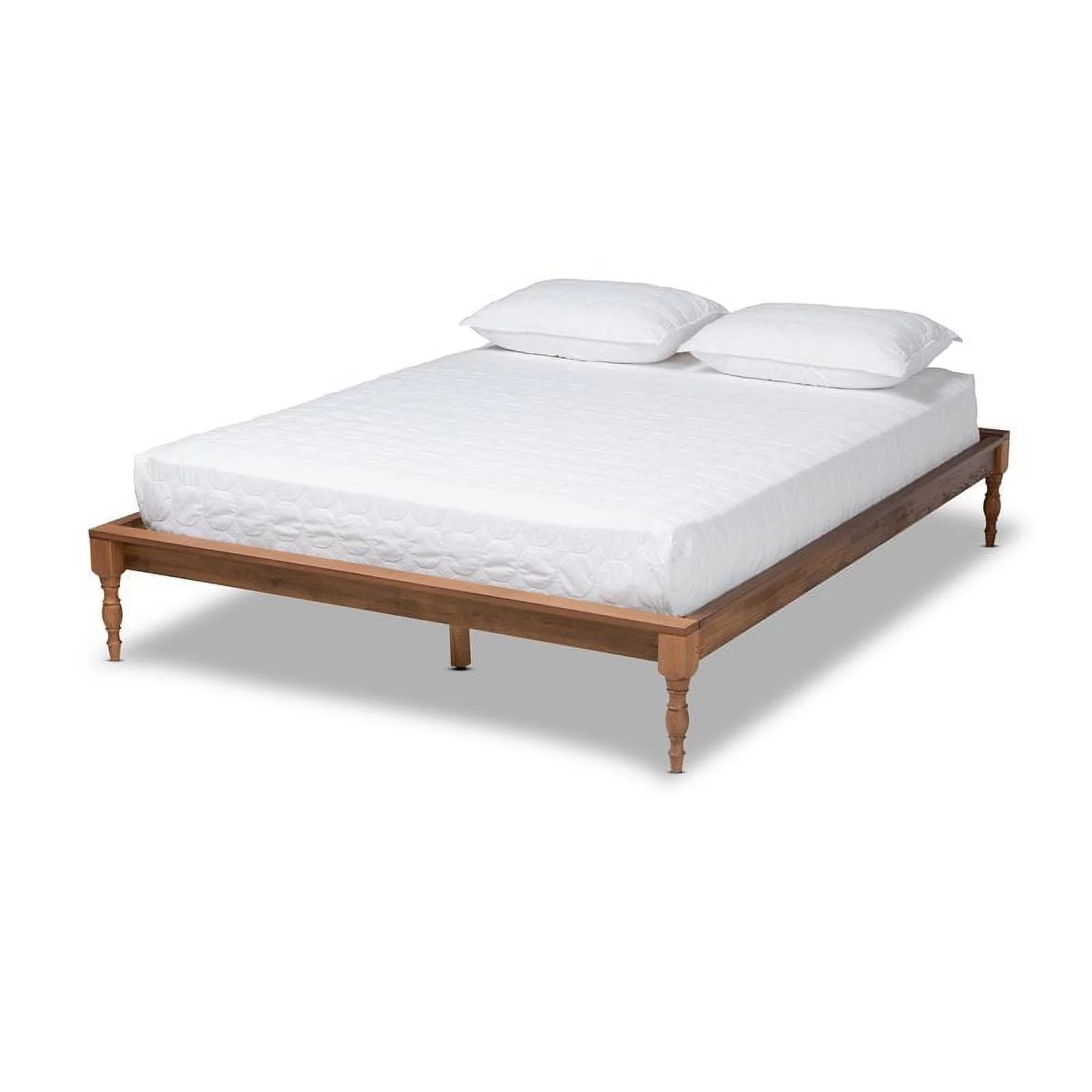 Bowery Hill Traditional Full Size Ash Brown Finished Wood Bed Frame