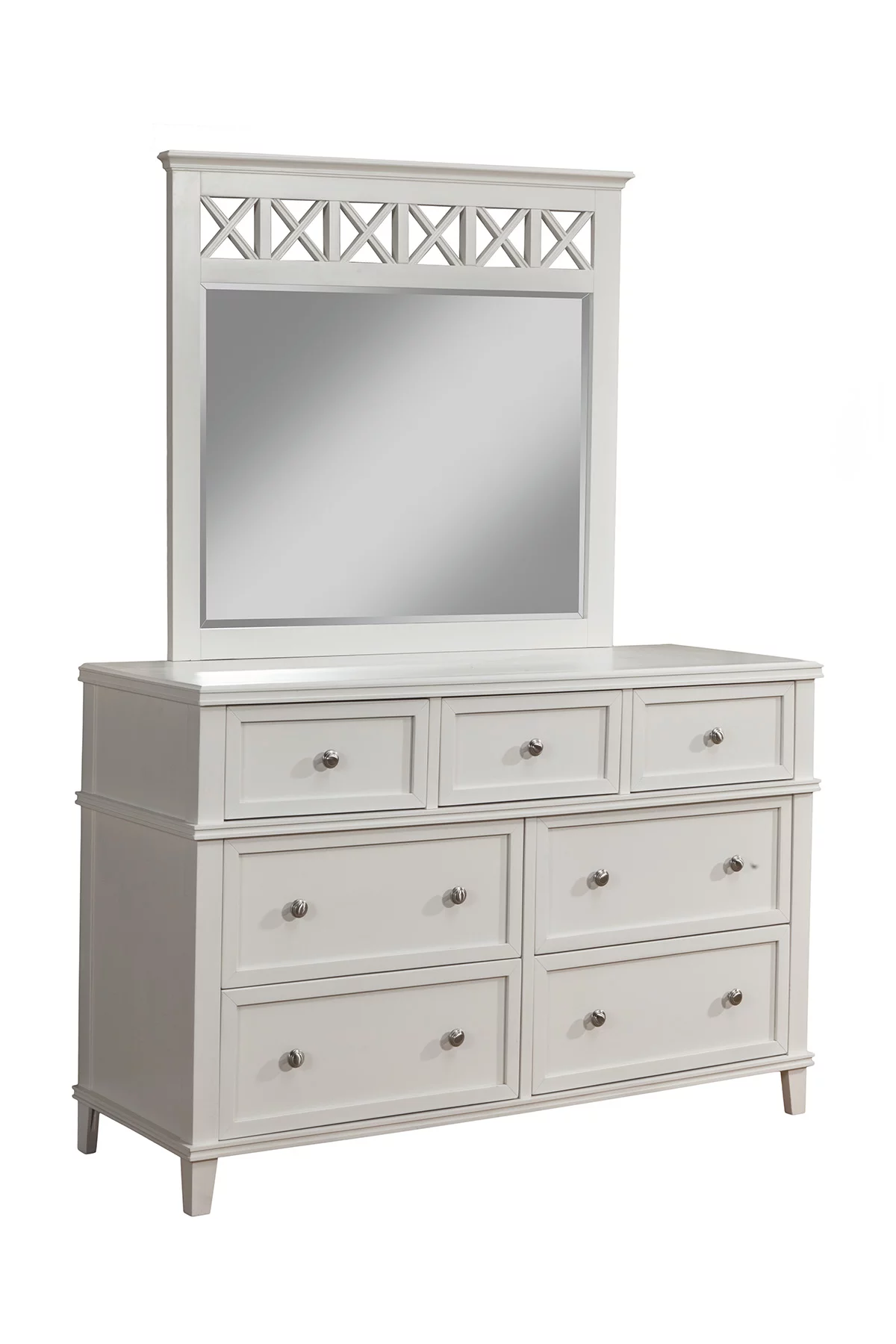 Alpine Furniture Potter 7 Drawer Dresser with Optional Mirror
