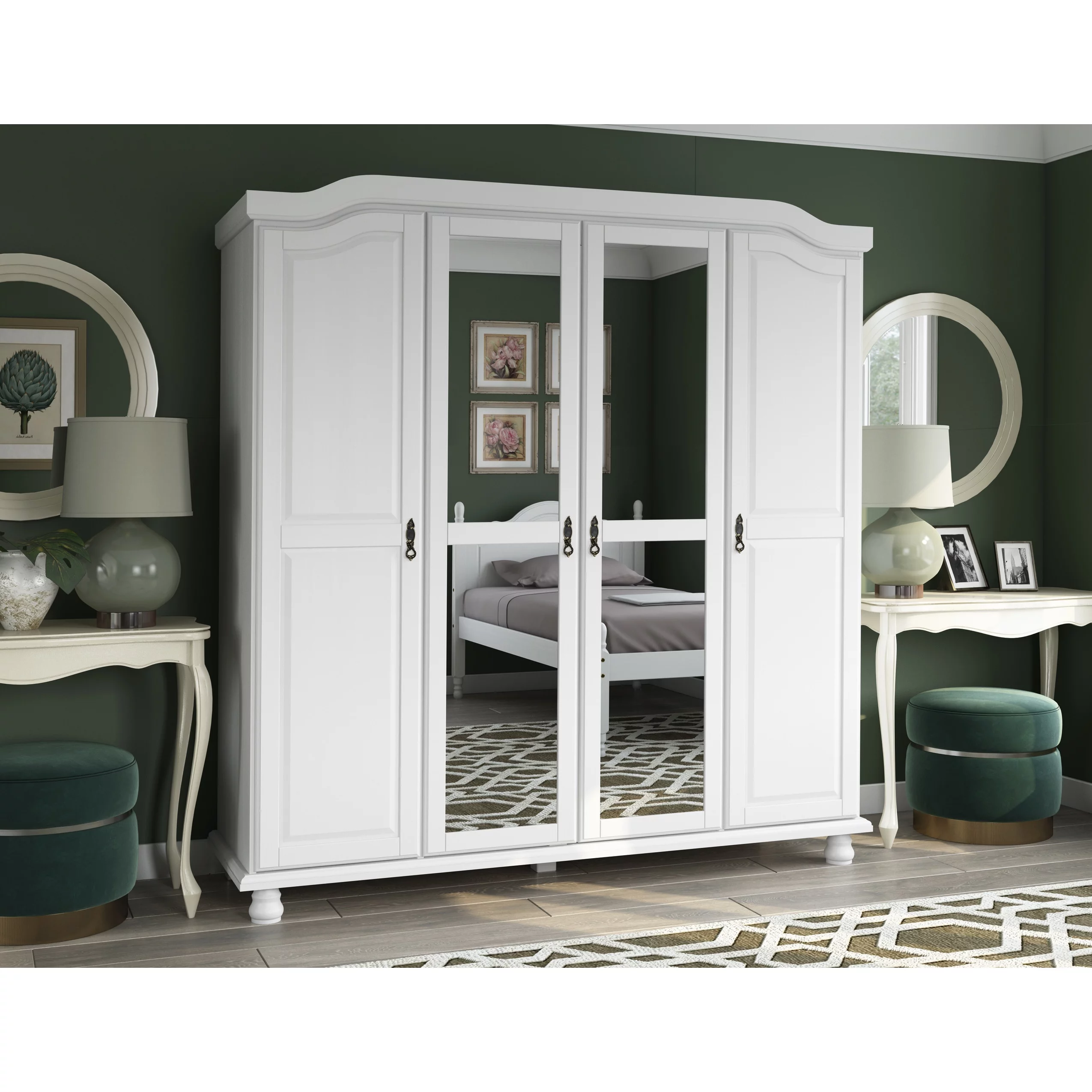 Palace Imports 100% Solid Wood 2-Drawer Internal Chest for Kyle Wardrobe Armoires White