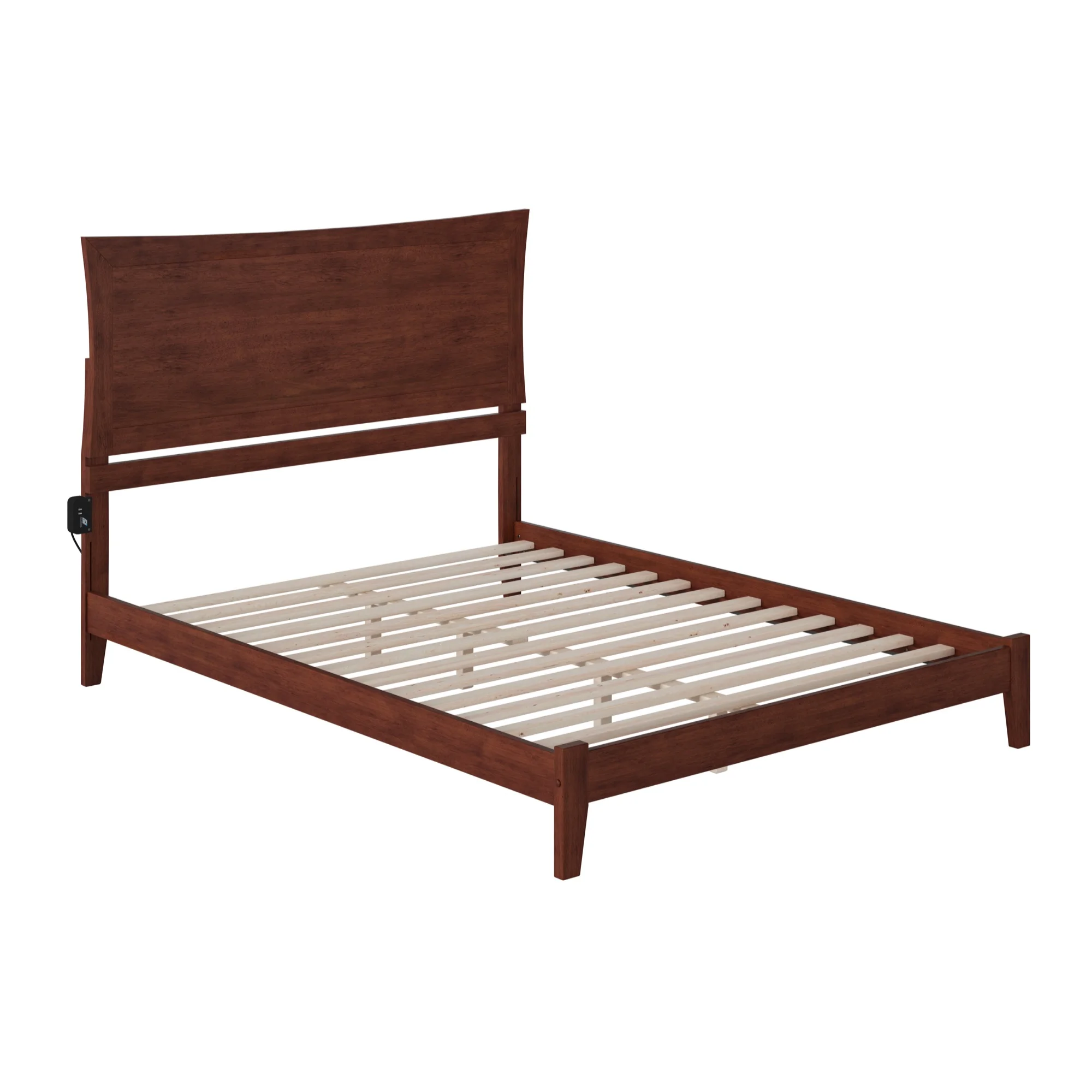 Metro Queen Low Profile Wood Platform Bed in Walnut