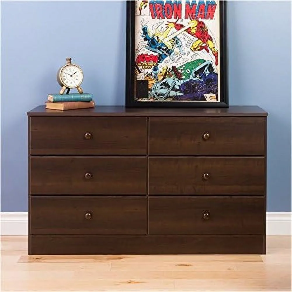 6 Drawer Double Dresser In Espresso