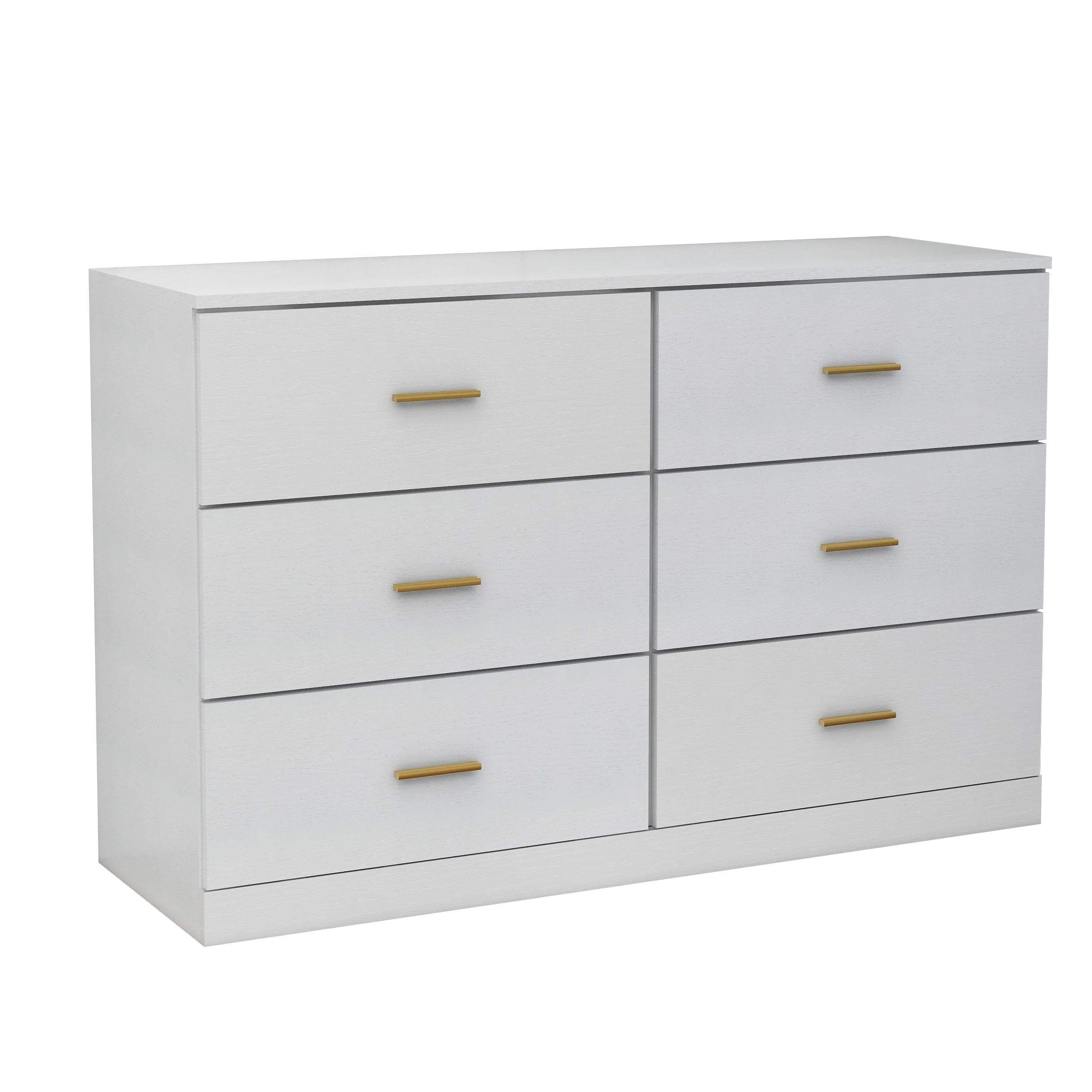 KEHOMY Modern White 6-Drawer Dresser for Bedroom - Ample Storage Wide Chest of Drawers, Sturdy & Safe
