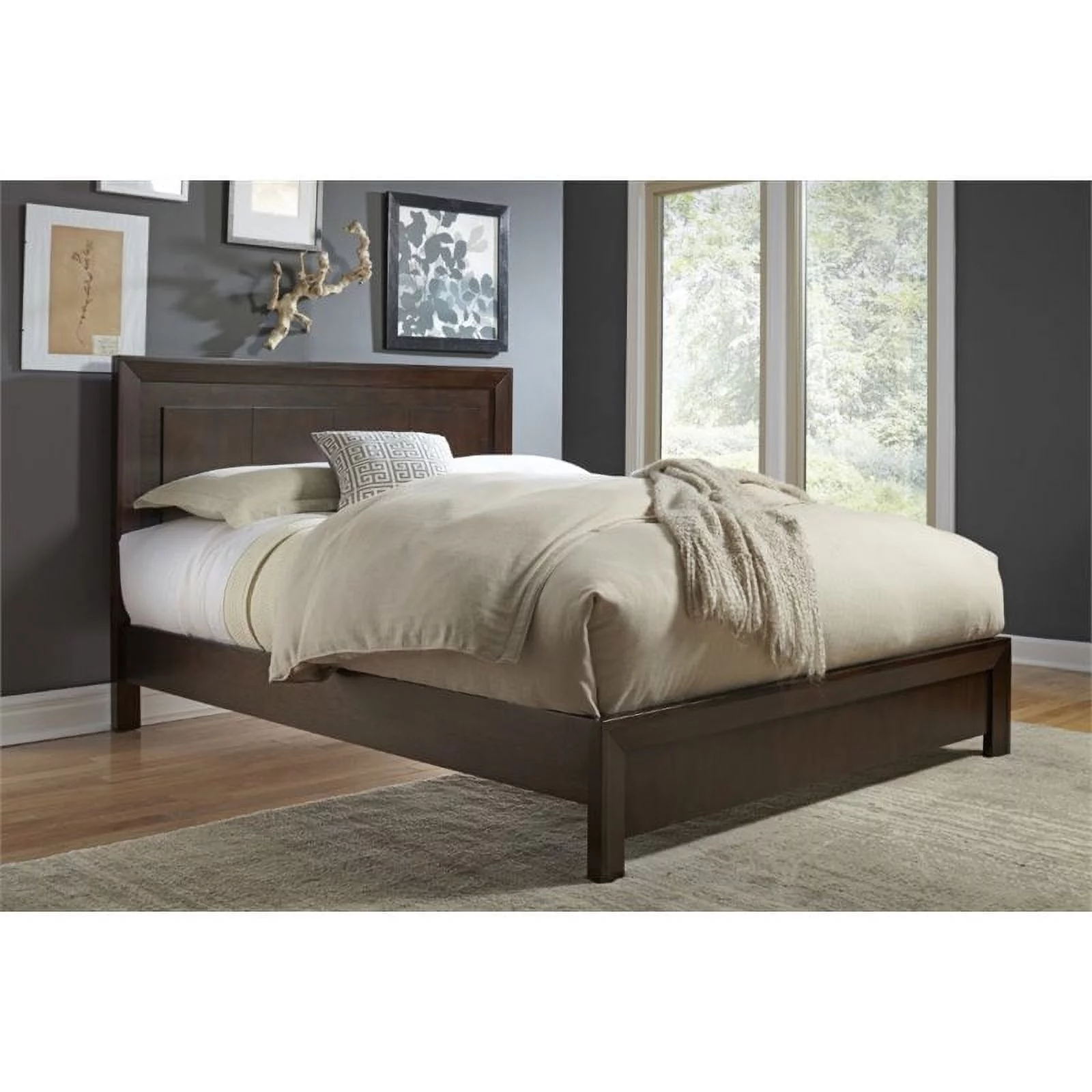 Modus Element California King Wood Panel Platform Bed in Chocolate Brown
