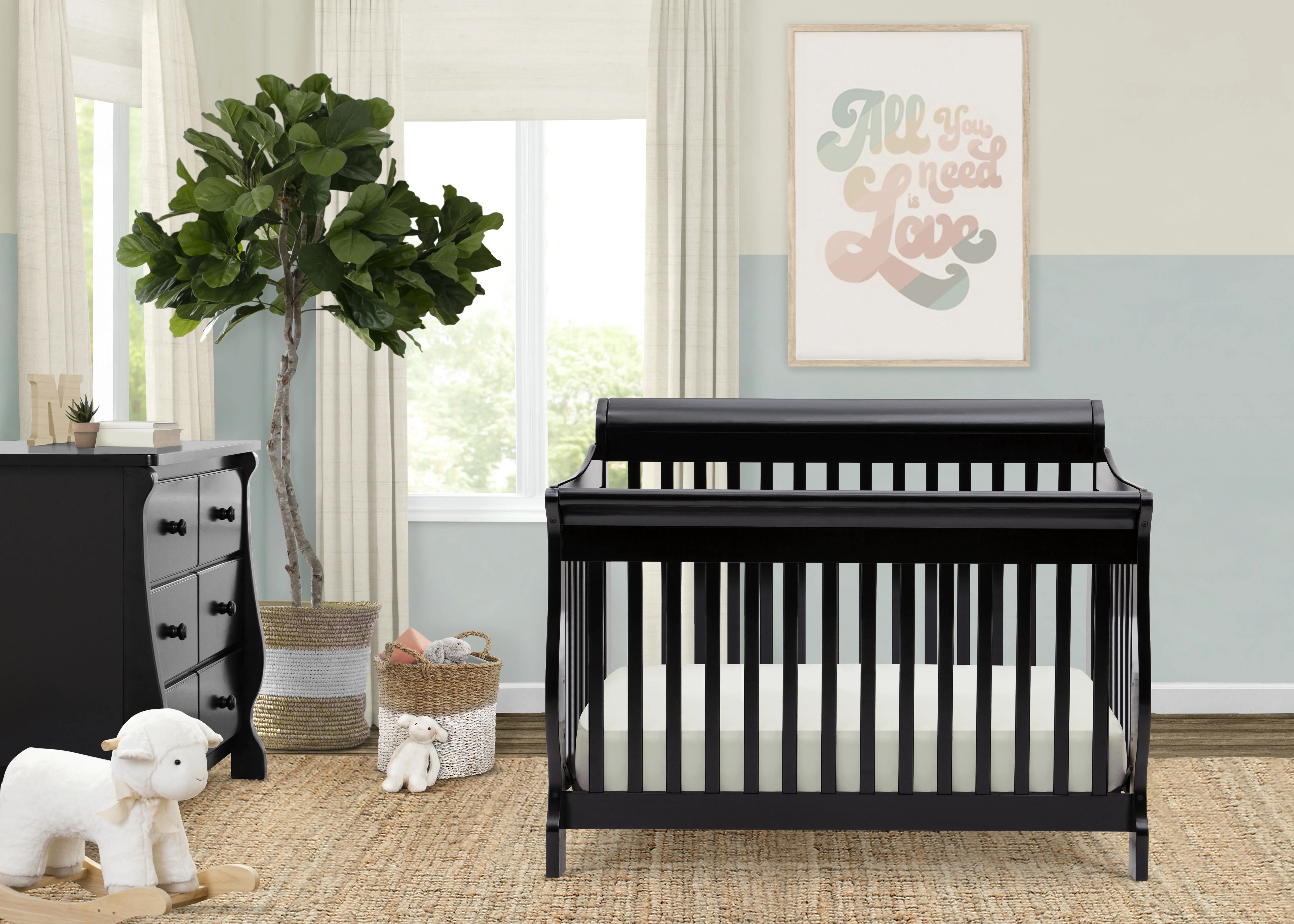 Delta Children Canton 4-in-1 Convertible Crib, Black