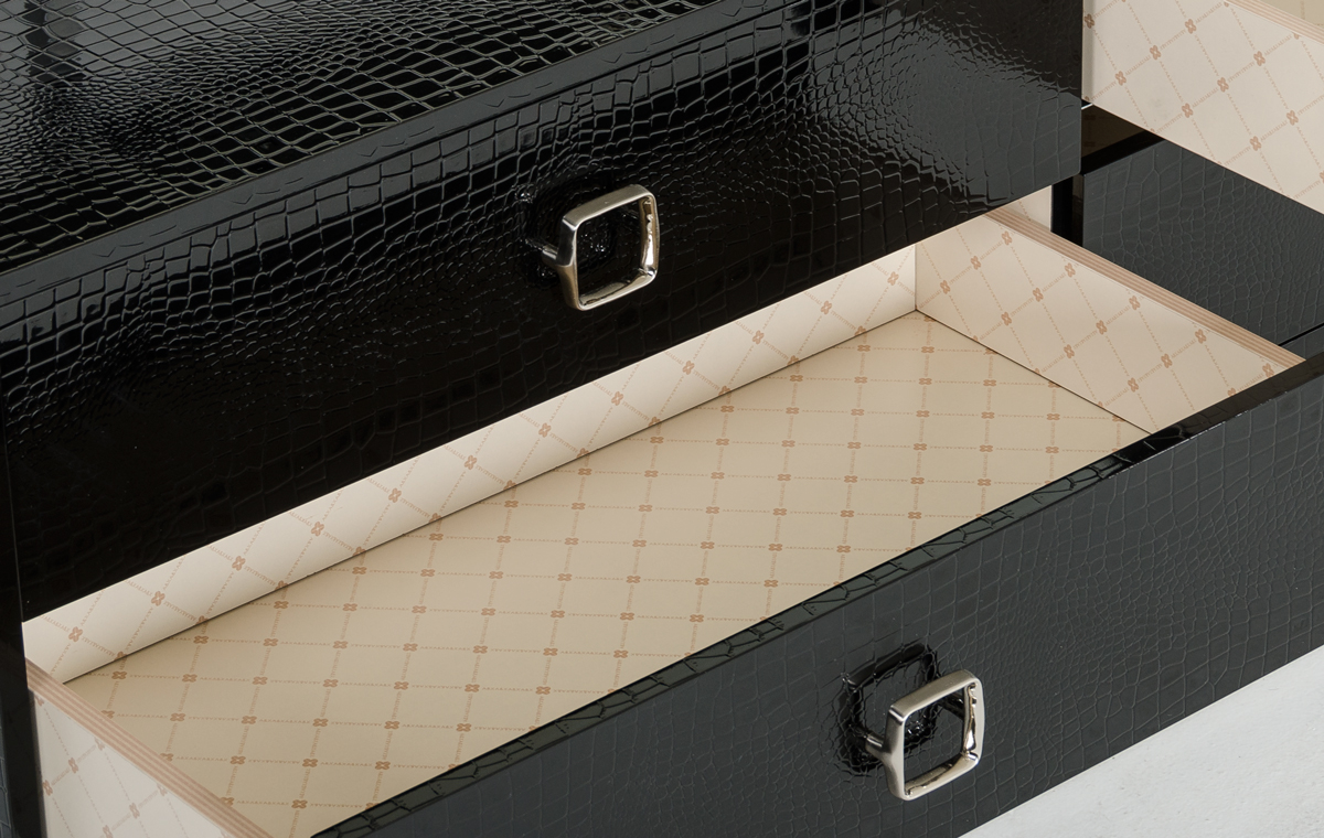 HomeRoots Decor 26-inch Black Crocodile MDF Dresser