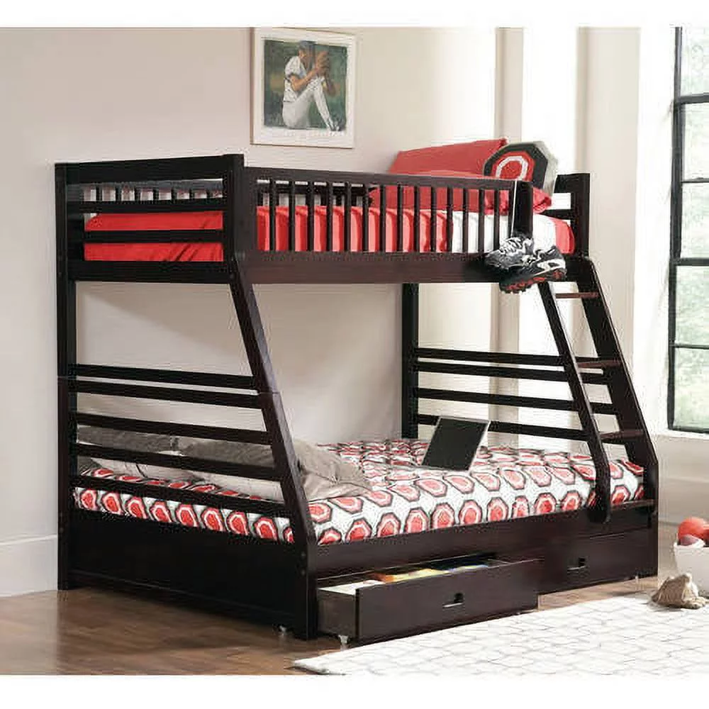 Coaster Cooper Twin Over Full Wood Bunk Bed, Cappuccino