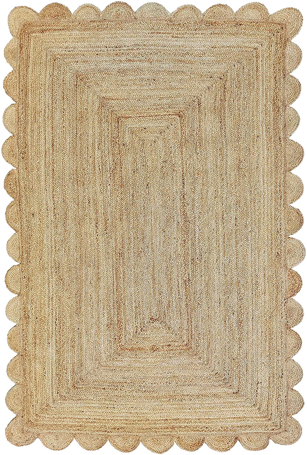 Weaving Village Scalloped Natural Jute Area Rug