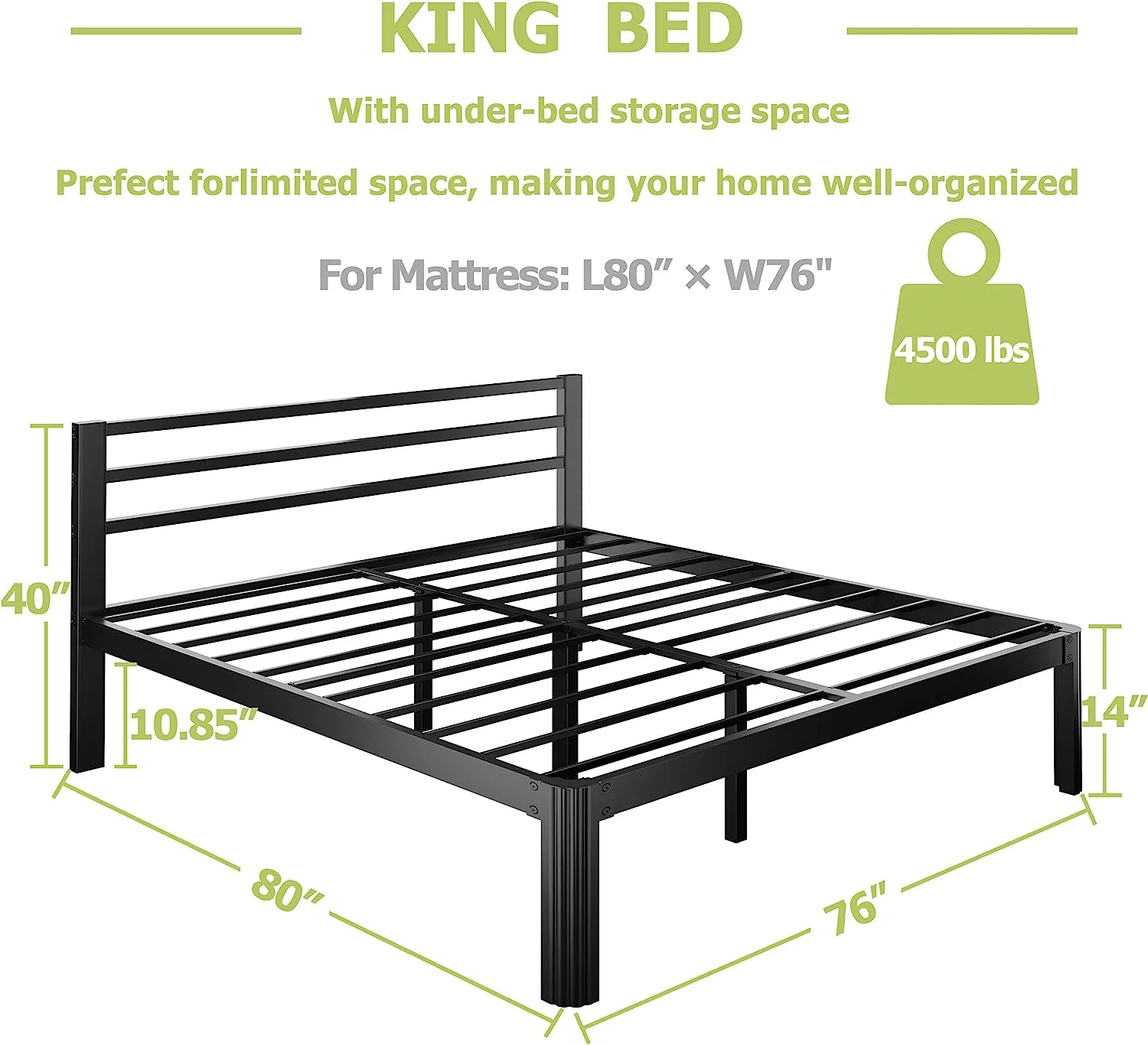 Popular Twin Bed Frame with Headboard  18-Inch Metal Platform Twin Size Bed Frames with Round-Corner Leg  No Box Spring Needed  Heavy Duty Mattress Foundation  Noise-Free