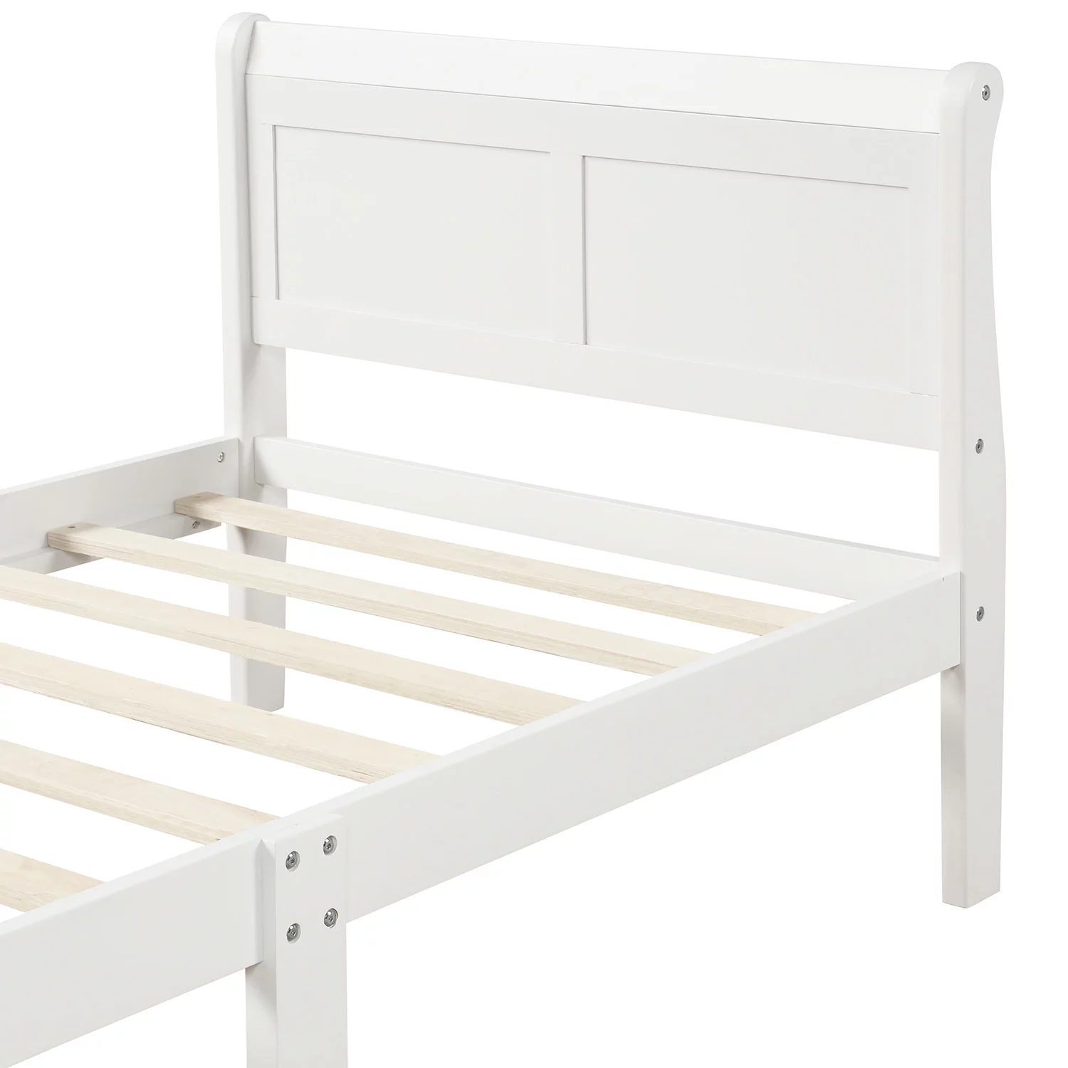 Abanopi Wood Platform Bed Twin Bed Frame Mattress Foundation Sleigh Bed with Headboard/Footboard/Wood Slat Support