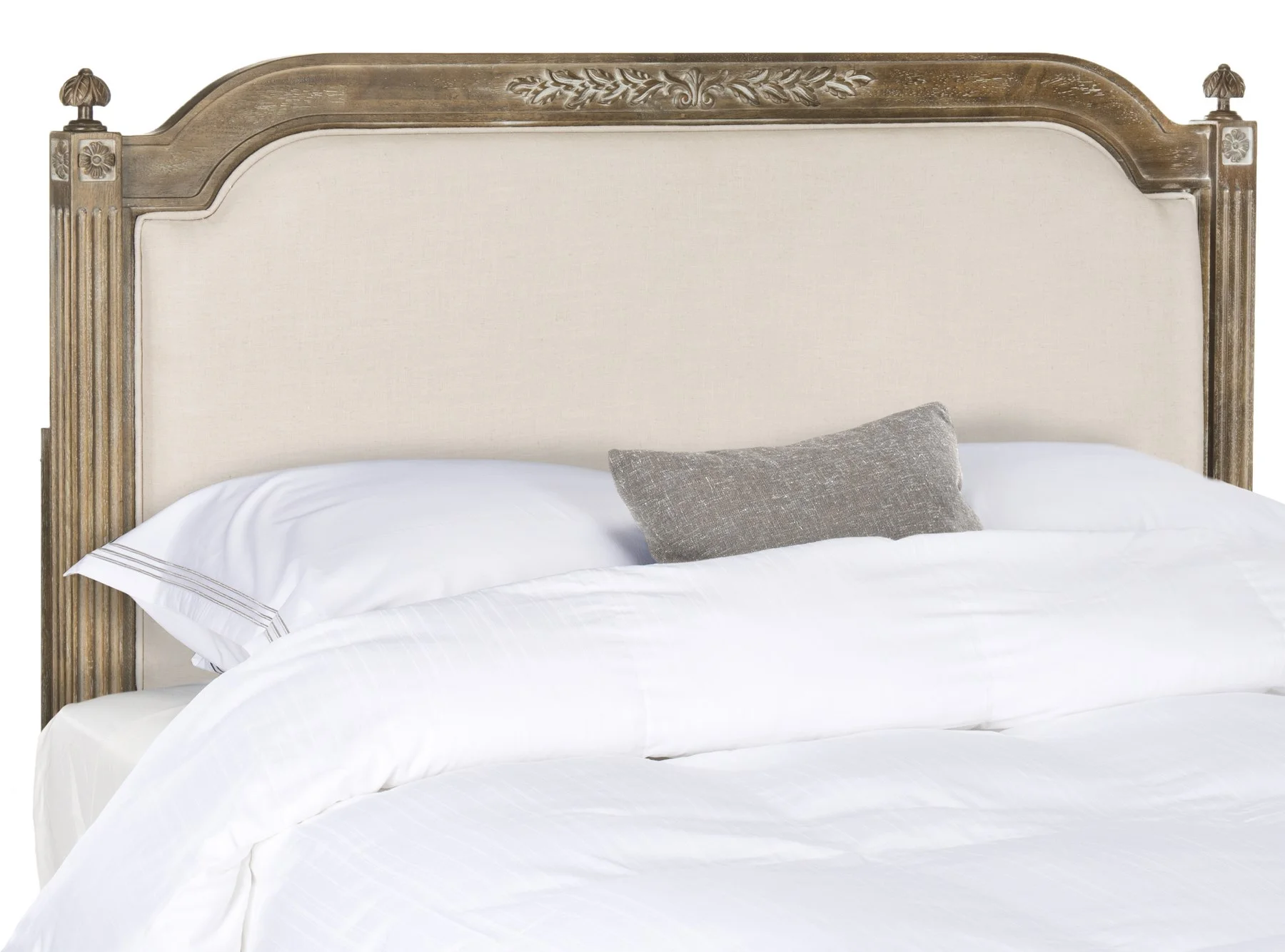 SAFAVIEH Rustic Wood Traditional Upholstered Headboard, Full, Beige