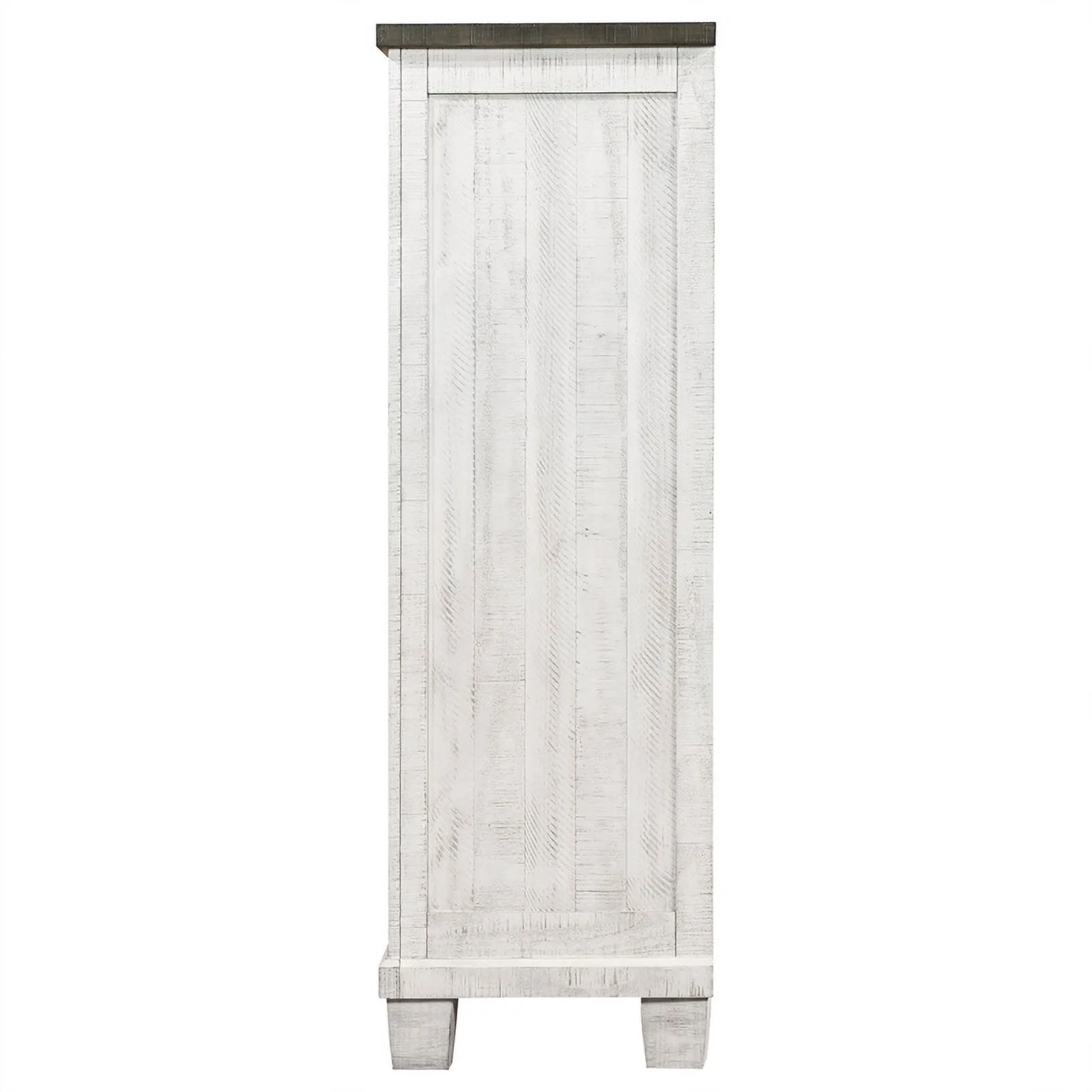 Pemberly Row 5 Drawer Wood Chest Distressed Distressed Gray and White