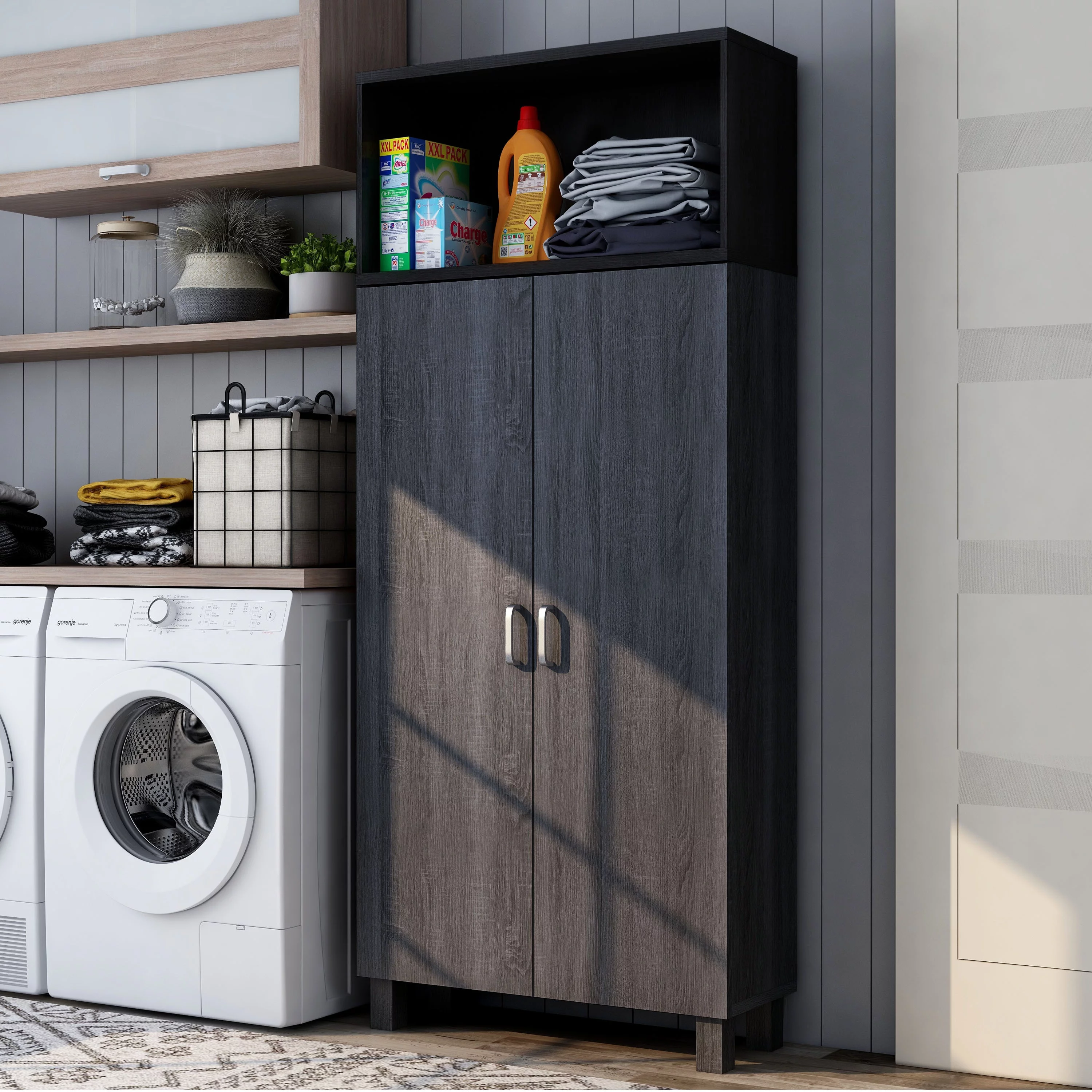 Furniture of America Jessica Contemporary Wood Double-Door Armoire by  White Oak