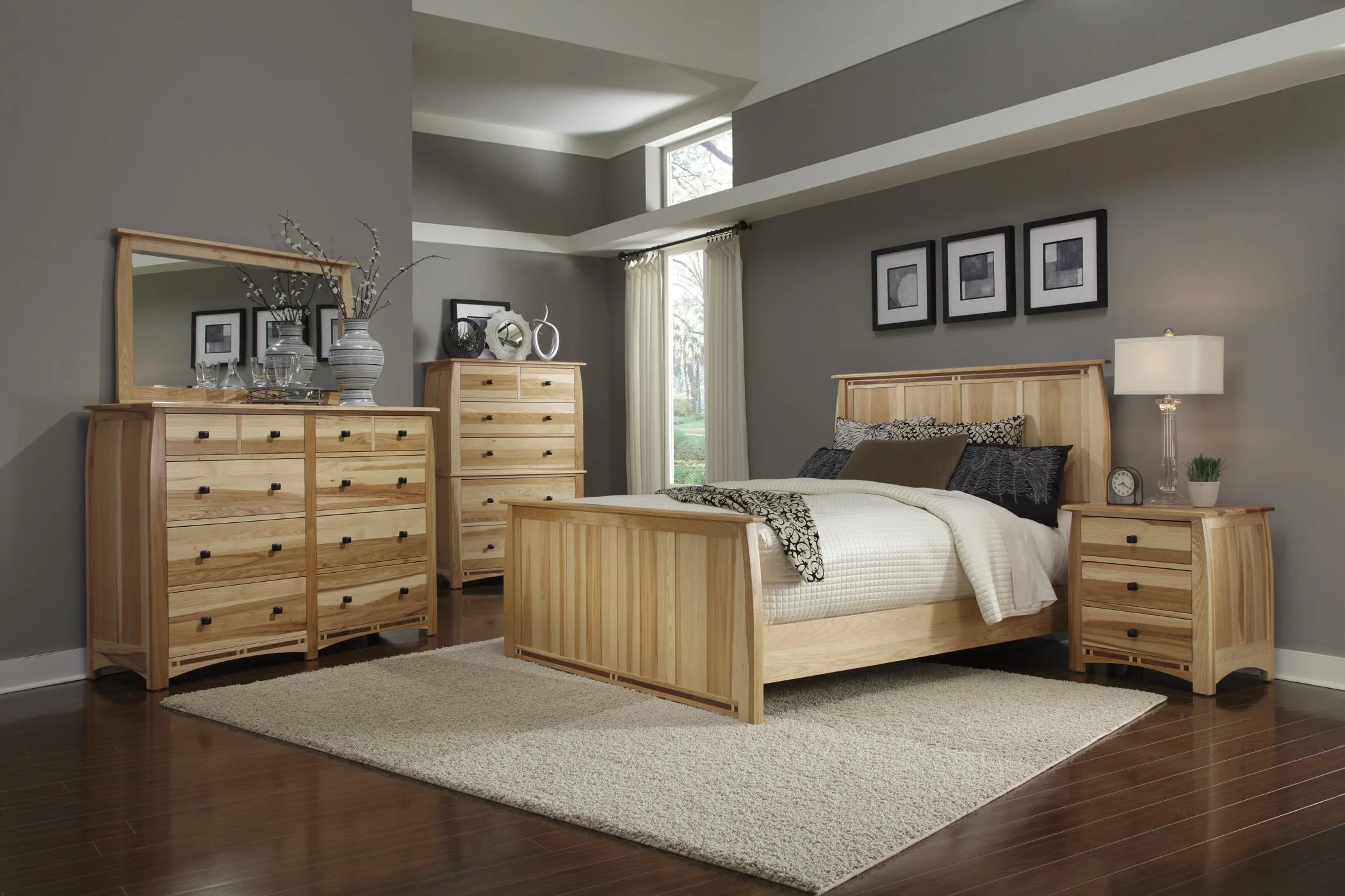 A-America Adamstown Solid Wood Queen Panel Bed in Natural