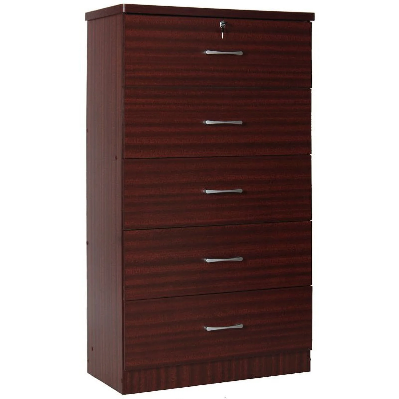 Home Square 2-Piece Set with Twin Captains Bed & 5-Drawer Chest Bedroom Dresser