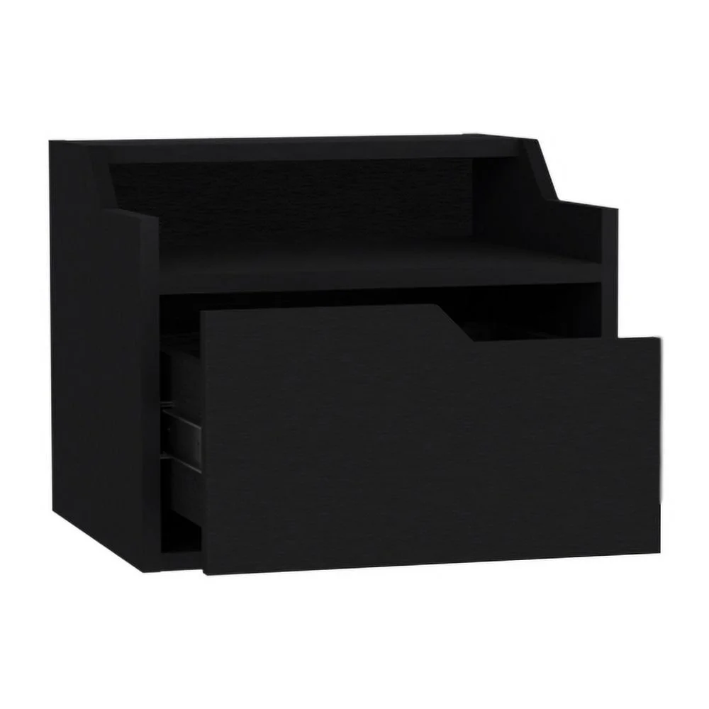 Floating Nightstand Chester, Bedroom, Black
