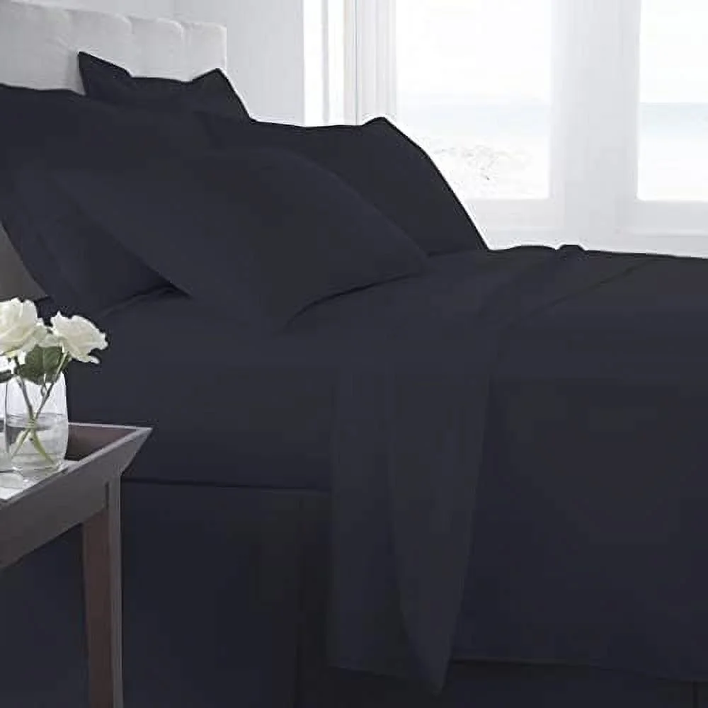 HOOMHIBIU 7 Piece Bed-in--Bag Comforter & Sheet Set 18" Deep Pocket  600TC 100% Cotton- Oversized King Size  Bedding Sets Include - 1Comforter  1Flat Sheet 1Fitted Sheet  2Pillowc