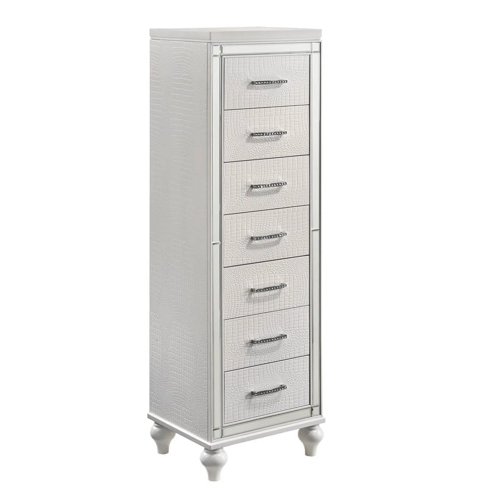 New Classic Furniture Valentine 7-Drawer Solid Wood Lingerie Chest in White