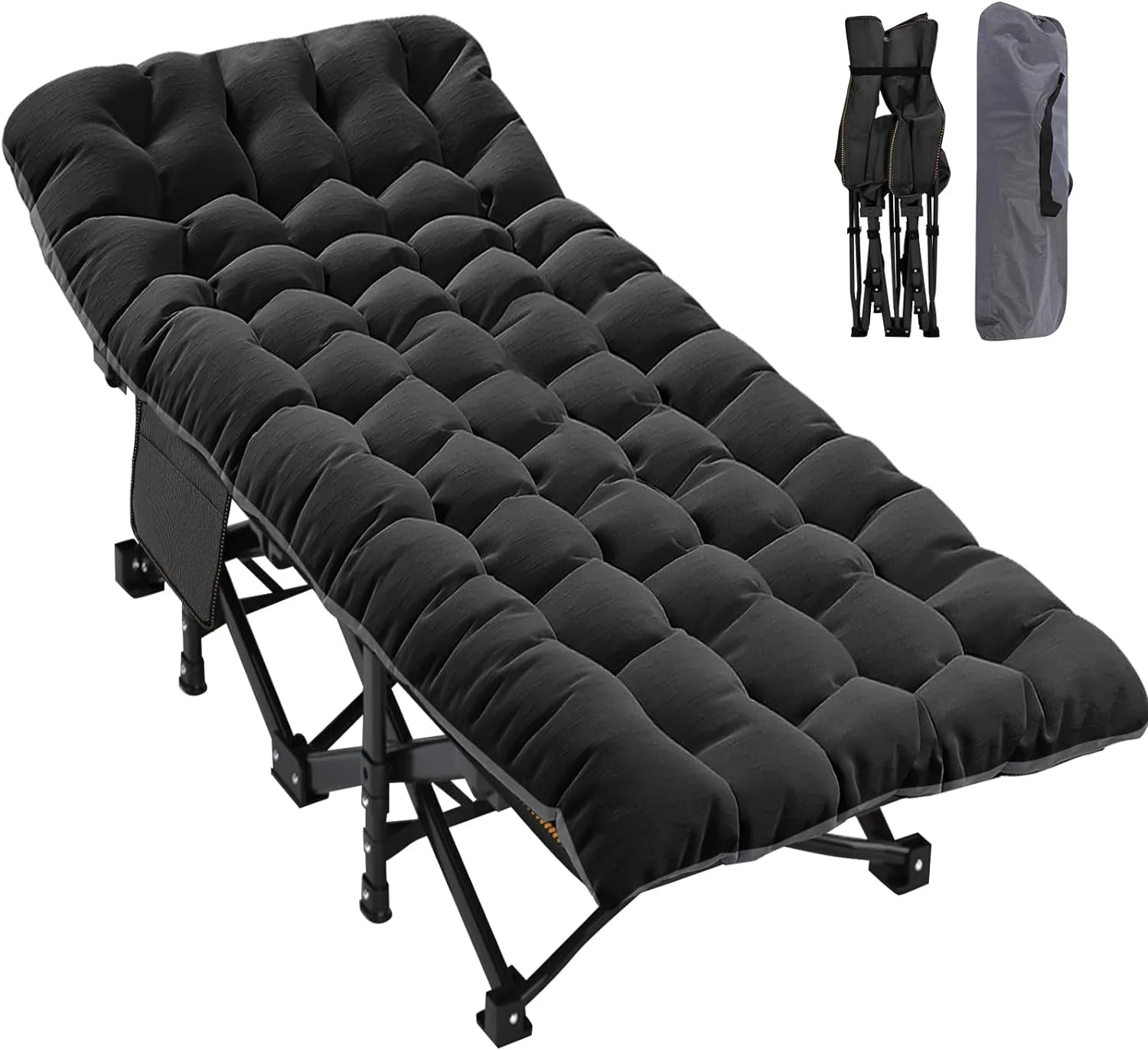 ABORON Oversized XL Folding Sleeping Cots for Adults, 900lb Loading Double-Layer 1200D, Heavy Duty Guest Bed W/Mattress & Carrying Bag