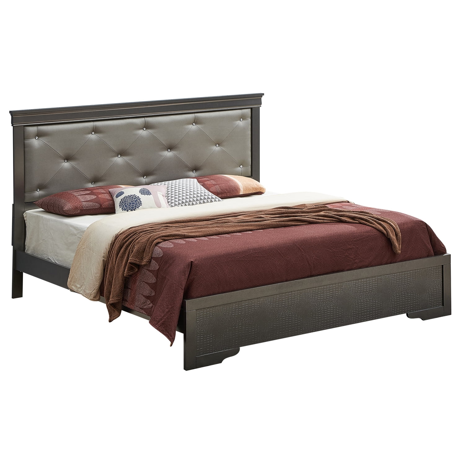 Maykoosh Lakefront Luxury G6502B-QB2 Queen Bed , Metalic Black