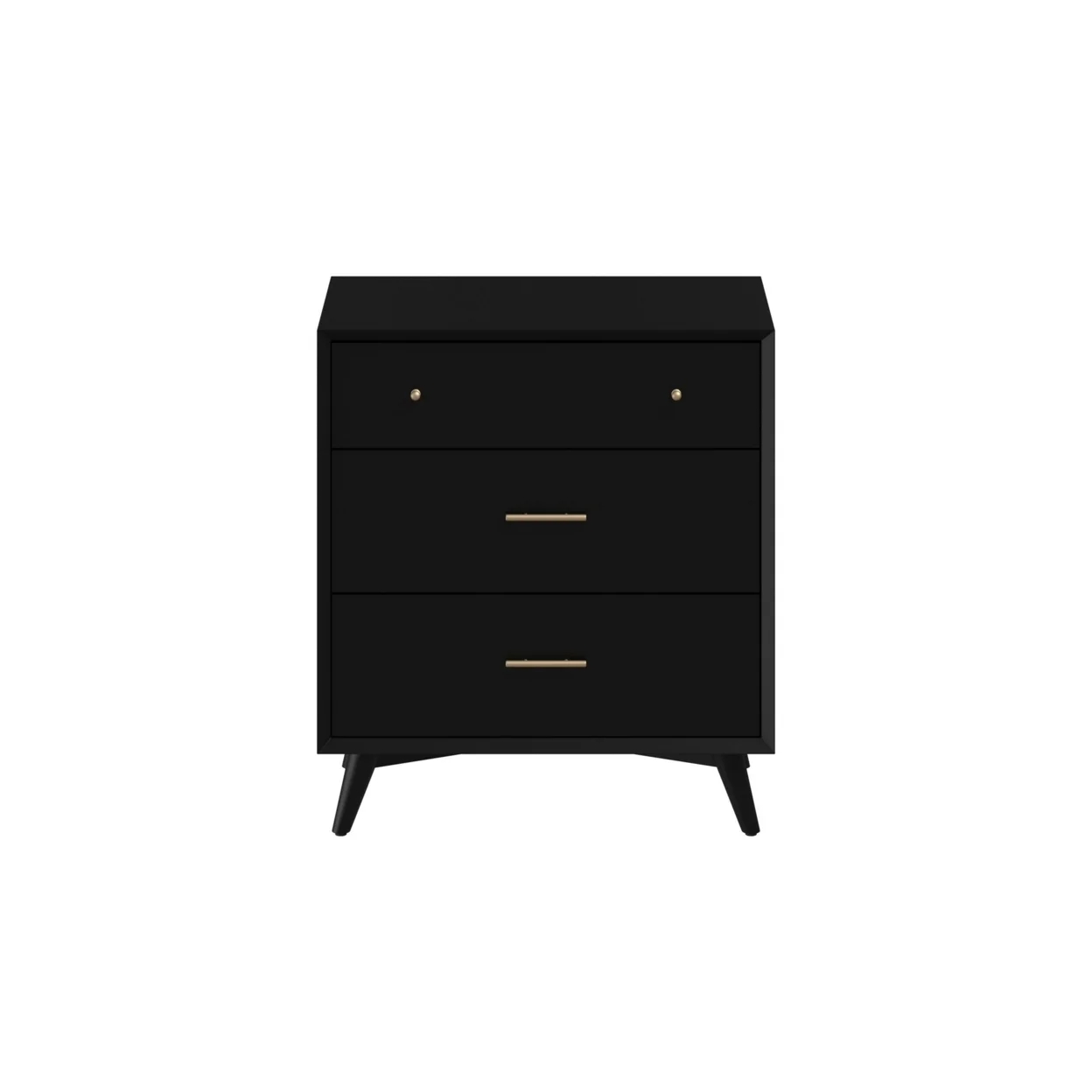 Chest with 3 Drawers and Angled Legs Black- Saltoro Sherpi