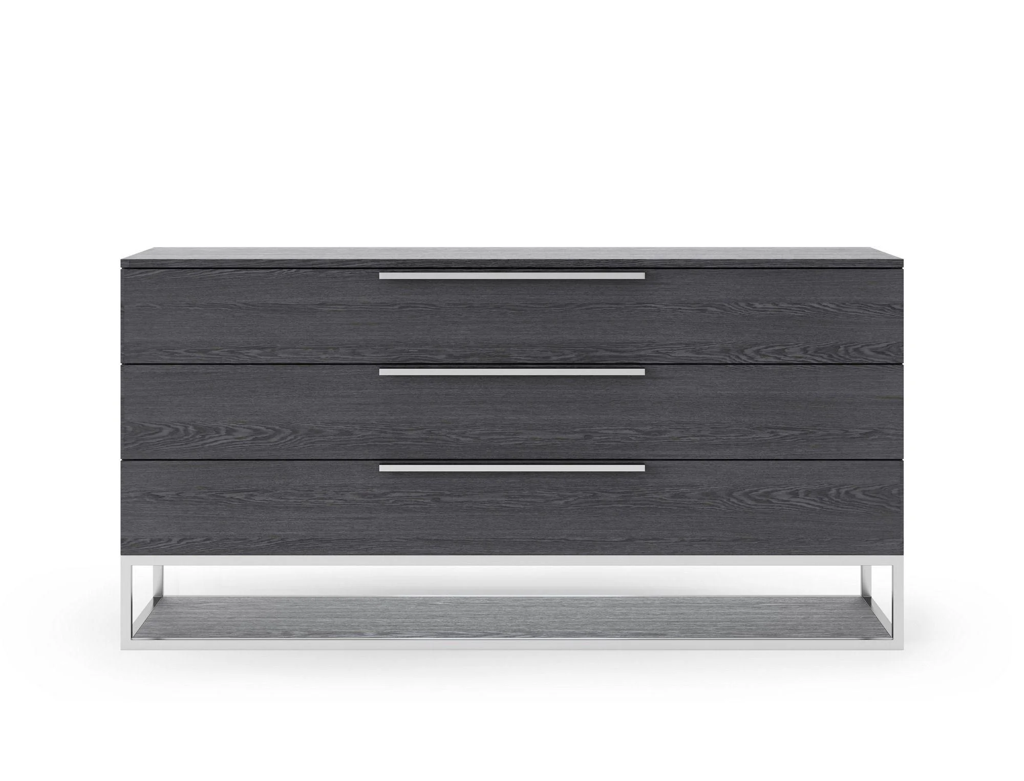Elm Grey & Stainless Steel 3 Drawers Dresser Modrest Heloise VIG Contemporary