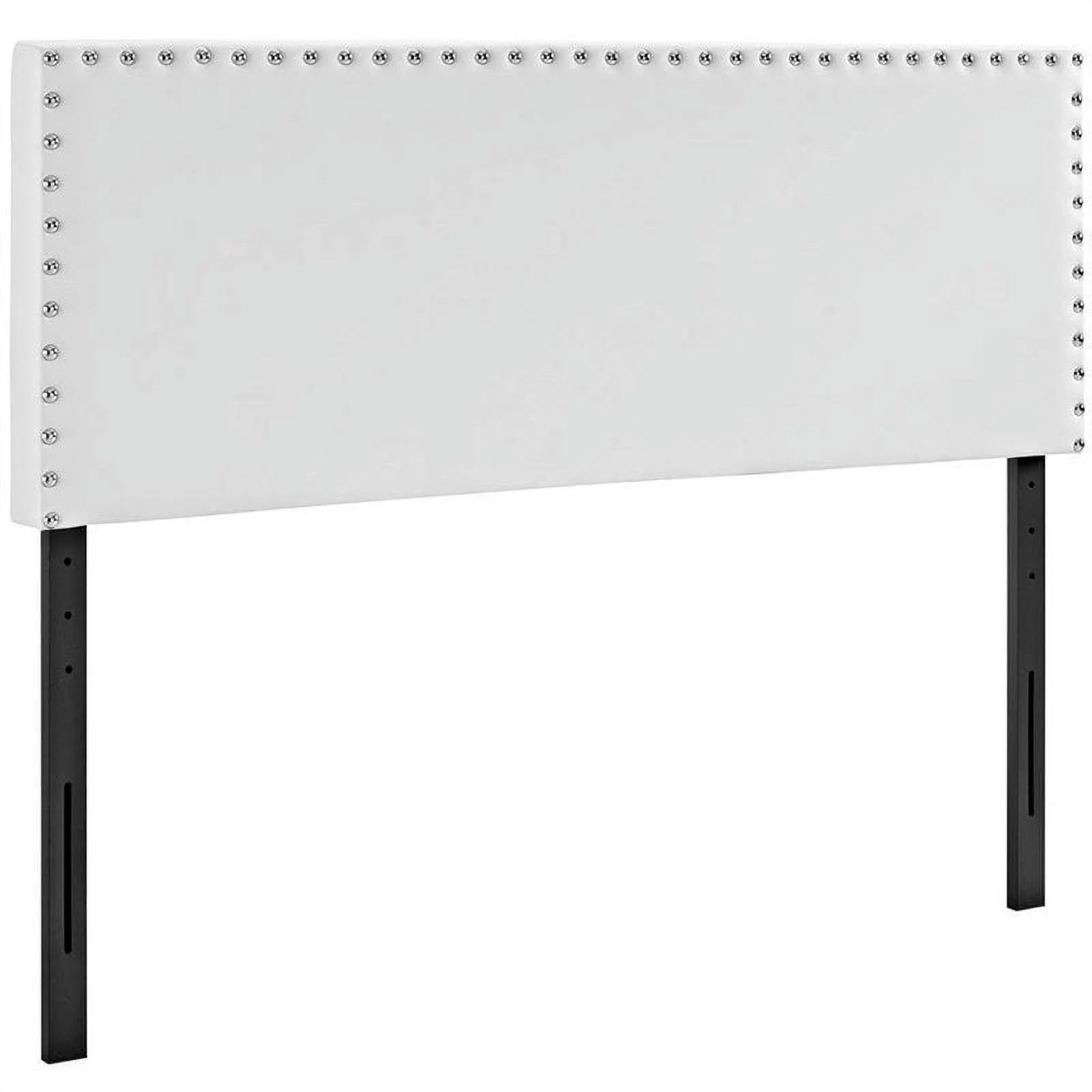 Hawthorne Collections Modern Vinyl Upholstered Full Headboard in White