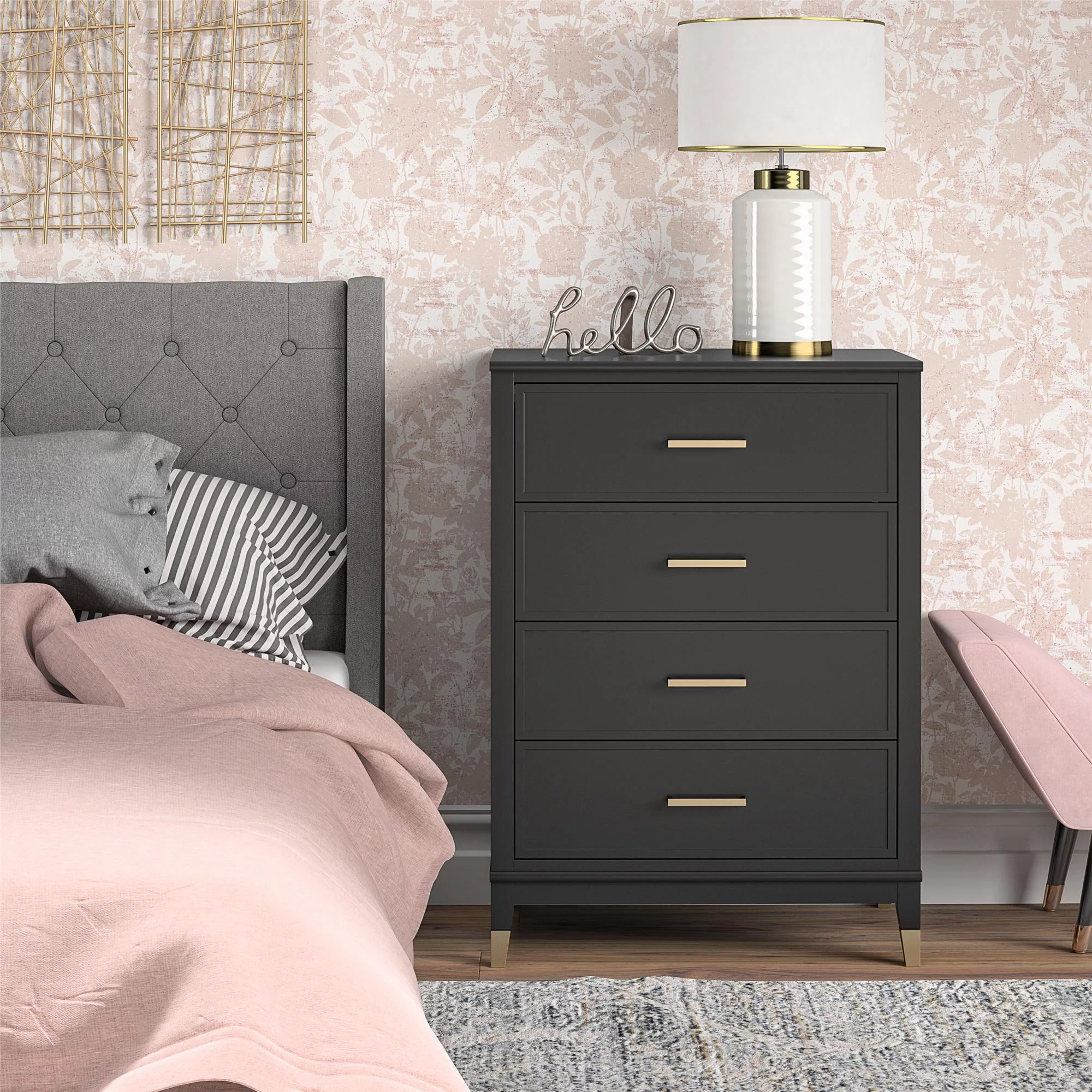 Westerleigh 4 Drawer Dresser, Black
