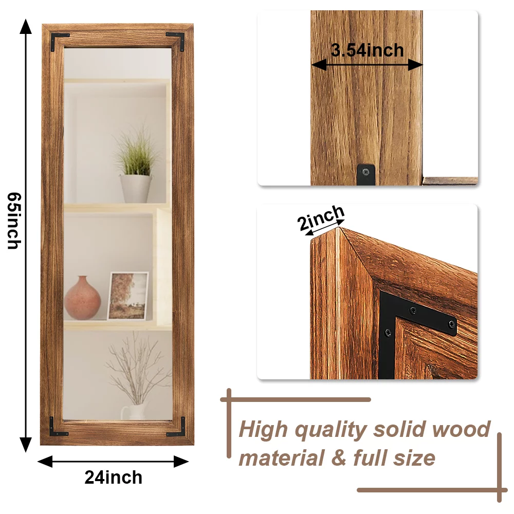 YOSHOOT Wooden Full Length Mirror, 63