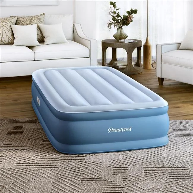 14 in. Beautyrest Sensarest Air Mattress with Inset Pump, Blue - Twin Size