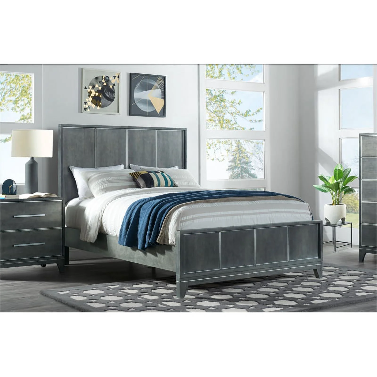 Martin Svensson Home Memphis Slate Gray King Panel Bed